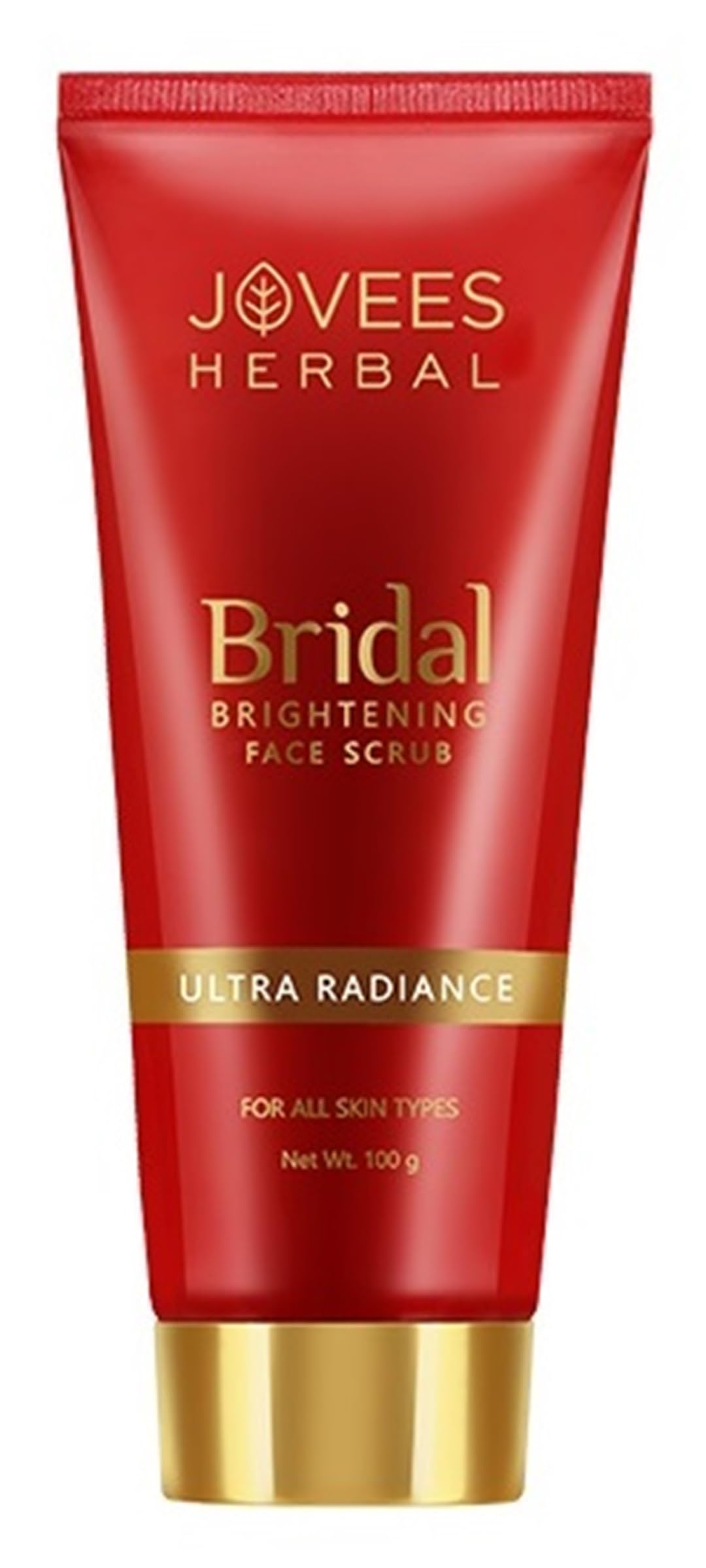 Jovees Herbal Bridal Brightening Face Scrub with Turmeric, Honey & Pearl Millet Flour - Exfoliating Facial Cleanser for Glowing Skin, Gentle Dead Skin Removal, All Skin Types 100g - Perfect for Bridal Prep & Daily Skincare Routine