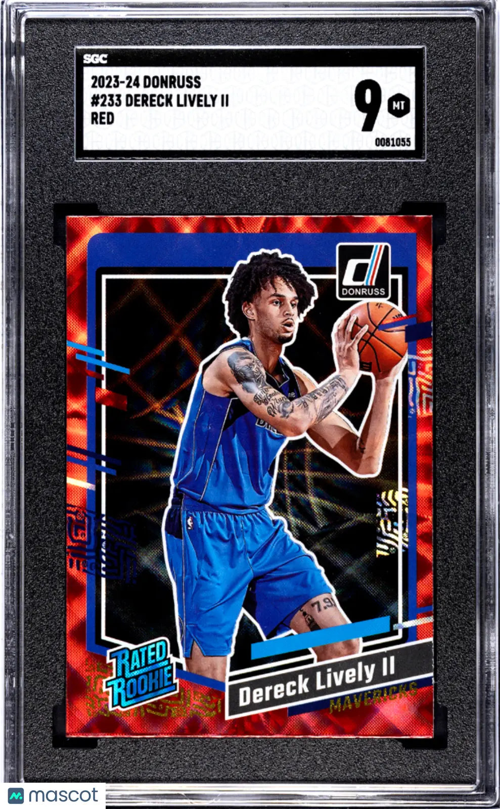 2023 Donruss Basketball Dereck Lively II Rated Rookie Red SGC 9 Mint Condition - NBA Collectible Trading Card for Fans & Investors | Perfect for Display, Trading, and Sports Memorabilia Collections