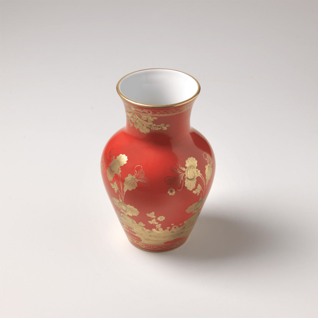 Oriente Italiano Ming Vase, Rubrum - Handcrafted Italian Ceramic Vase with Chinese Ming Dynasty Style, Perfect for Home Decor, Wedding Centerpieces & Luxury Gifts
