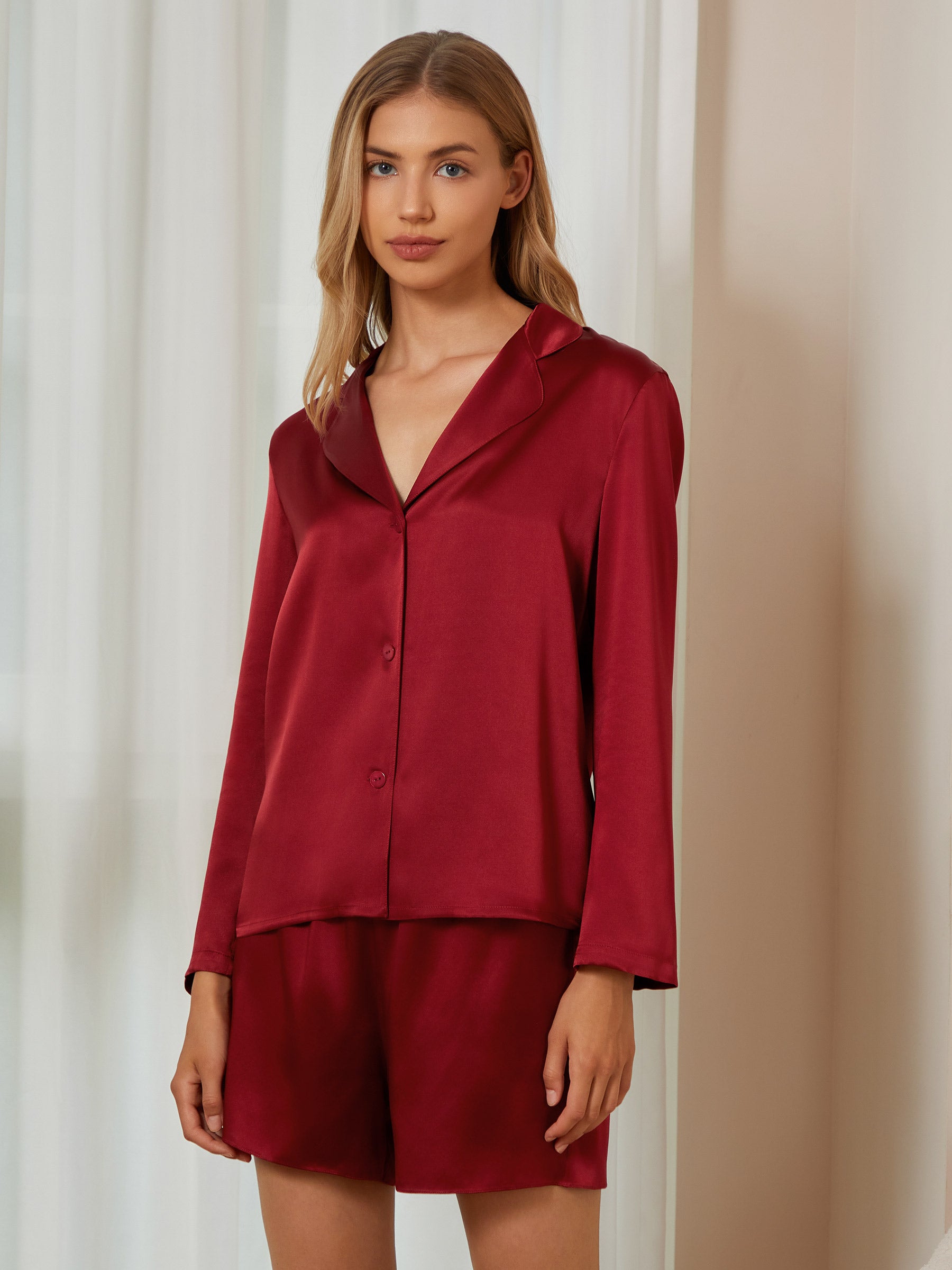 Yves Classic Silk Pajama Set for Women - Luxury 100% Mulberry Silk Sleepwear - Comfortable & Breathable Nightwear for Relaxation & Sleep - Perfect for Gifts, Spa Days & Romantic Getaways