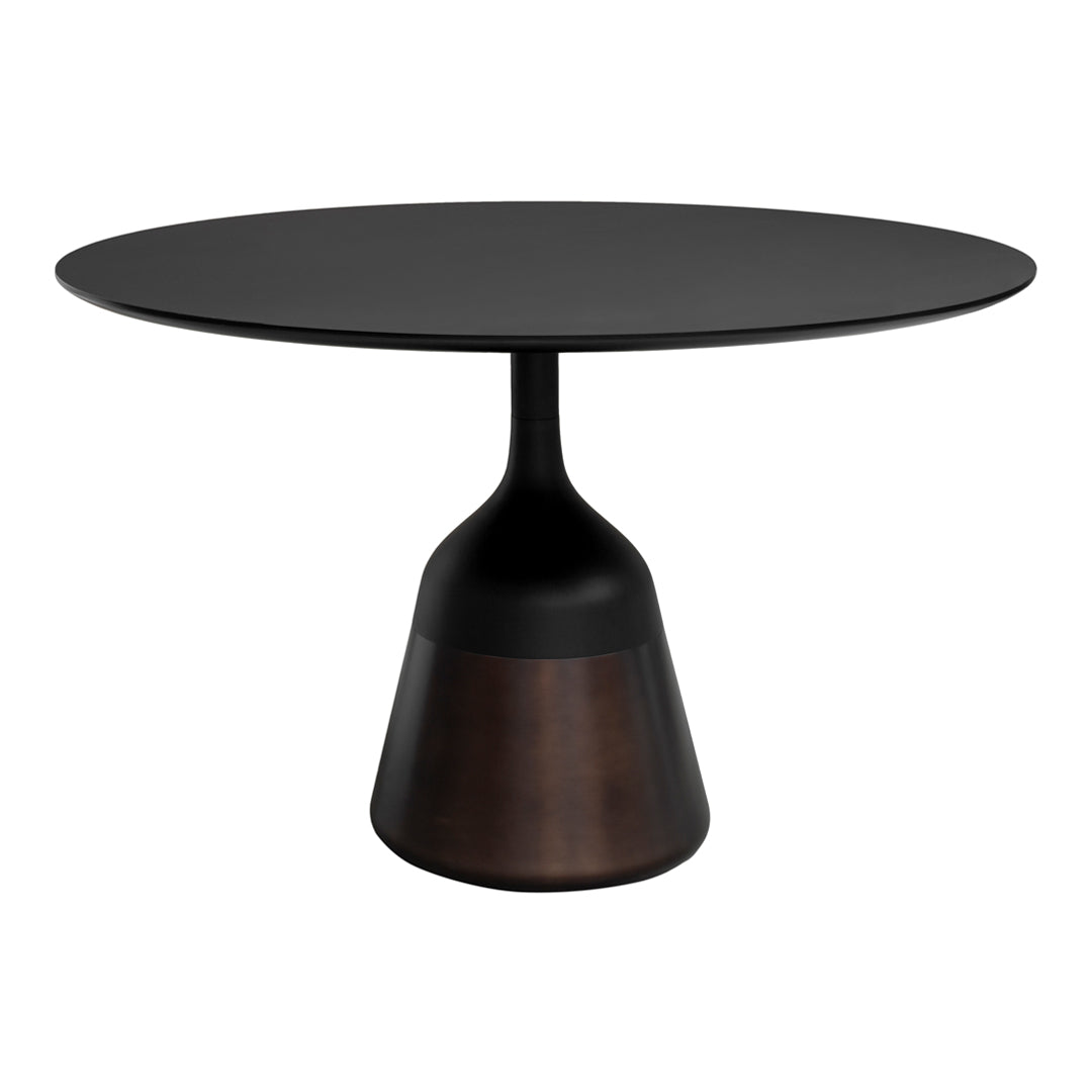 Modern Round Coin Dining Table - Elegant Metal Base & Tempered Glass Top for Kitchen, Dining Room, or Breakfast Nook - Perfect for Small Spaces & Contemporary Home Decor