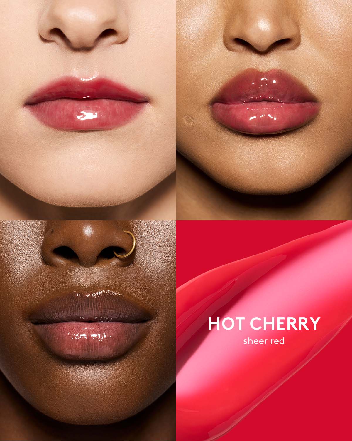 Fenty Beauty Gloss Bomb Heat Universal Lip Luminizer & Plumper - Hot Cherry Shade | Hydrating Lip Gloss with Plumping Effect for Full Lips | Perfect for Daytime Wear & Night Out Makeup