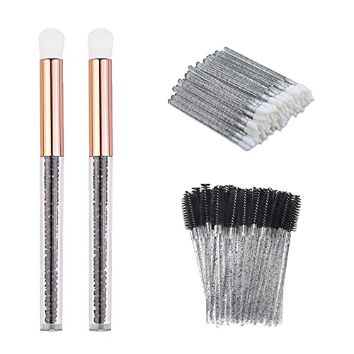 102 Pcs Disposable Makeup Applicators - Blue Glitter Mascara Wands & Eyelash Cleansing Brushes for Lash Extensions, Lipstick Application | Perfect for Salon, Spa, Home Use & Travel Beauty Kit