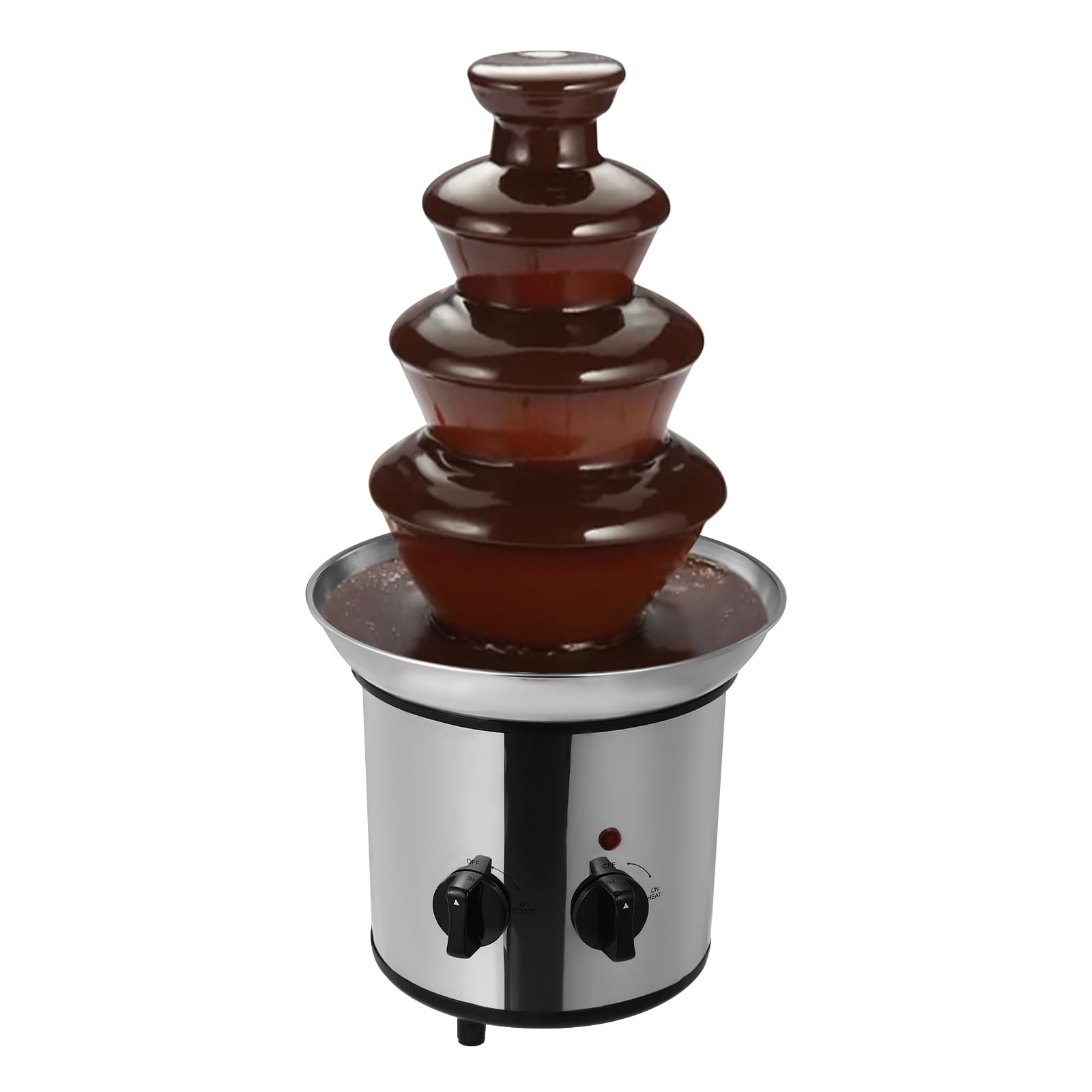 4 Tier Stainless Steel Chocolate Fountain Machine - Electric Chocolate Fondue Fountain for Parties, Weddings, Birthdays | Perfect for Dessert Buffets, Catering Events & Home Entertaining