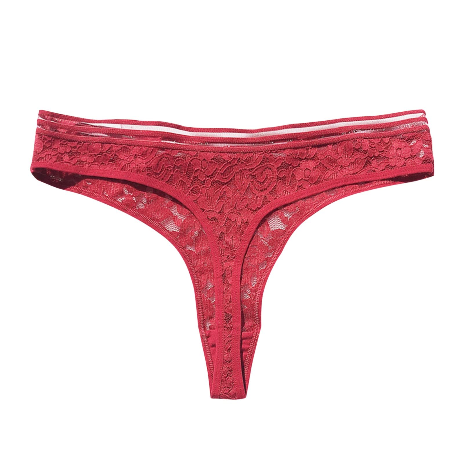 Aolity Women's Cotton Thong Underwear 6-Pack - Lace Trim Sexy Bikini Panties with T-Back Design, Breathable & Stretchy for All-Day Comfort - Perfect for Daily Wear, Workout, and Special Occasions