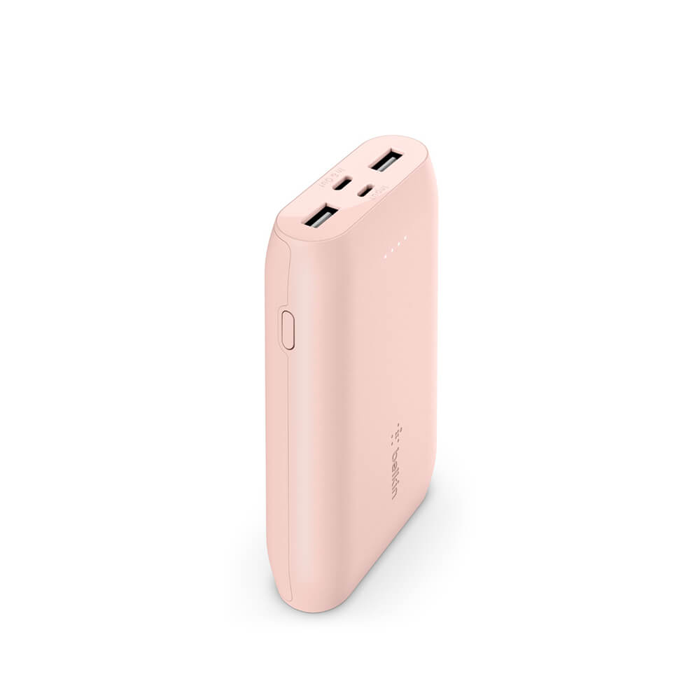 Belkin BoostCharge 10K mAh Portable Charger Power Bank - Rose Gold | Fast Charging Portable Battery Pack for iPhone, Android, AirPods | Perfect for Travel, Camping & Emergency Power Backup