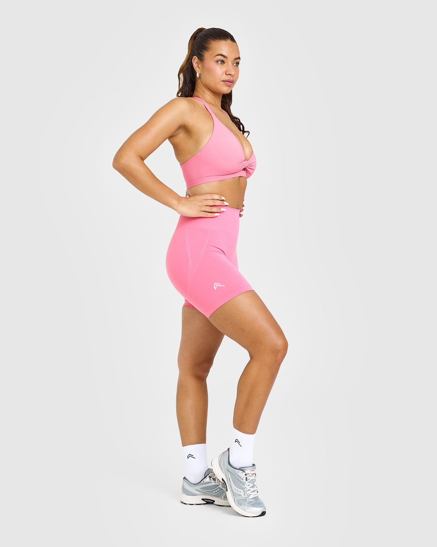 Effortless Seamless Shorts for Women - Soft Stretchy High Waist Yoga Shorts in Peony Pink | Perfect for Workout, Lounge & Summer Activities