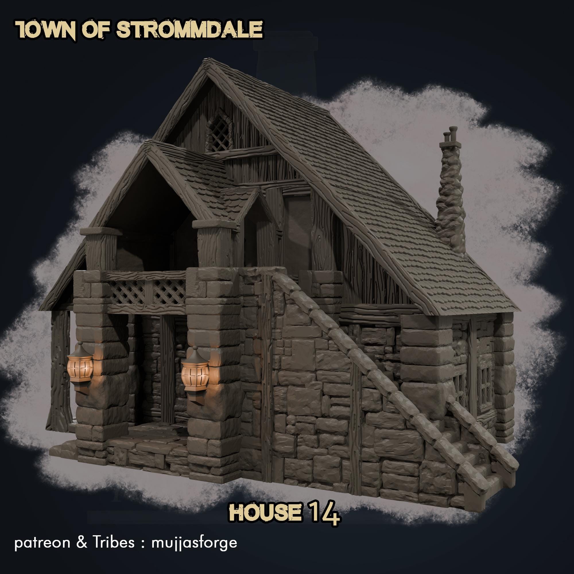 Strommdale House 14 - Medieval Fantasy RPG Terrain with Timber & Stone Design for D&D, Warhammer & Tabletop Gaming Scenes