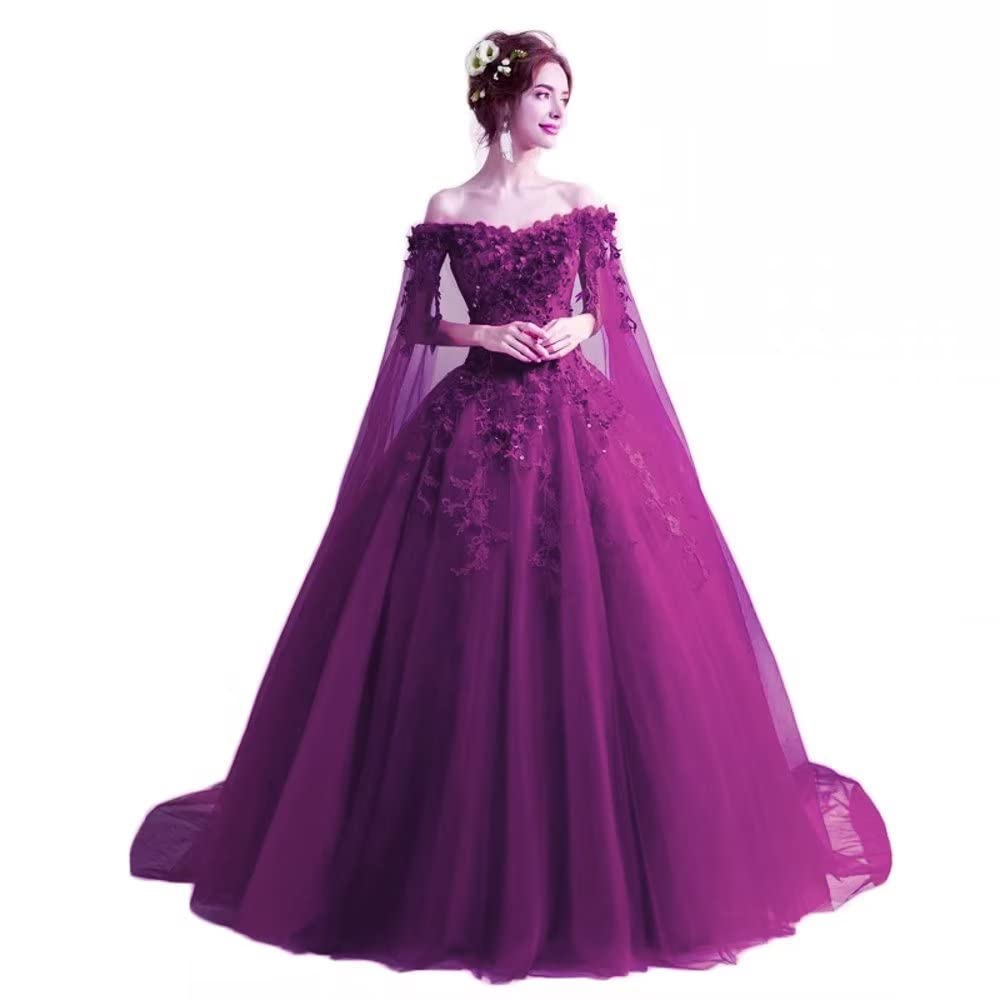 LEJY Women's Off The Shoulder Masquerade Ball Gown Prom Dress - Elegant Long Evening Gown for Parties, Homecoming, Weddings & Special Occasions