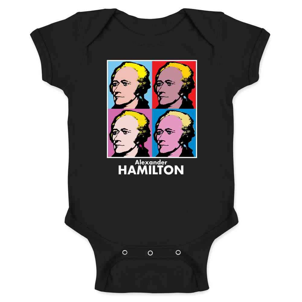 Alexander Hamilton Pop Art Baby Bodysuit - Unisex Infant Onesie for Boys & Girls | Perfect for Family Photos, Holidays & Themed Outfits