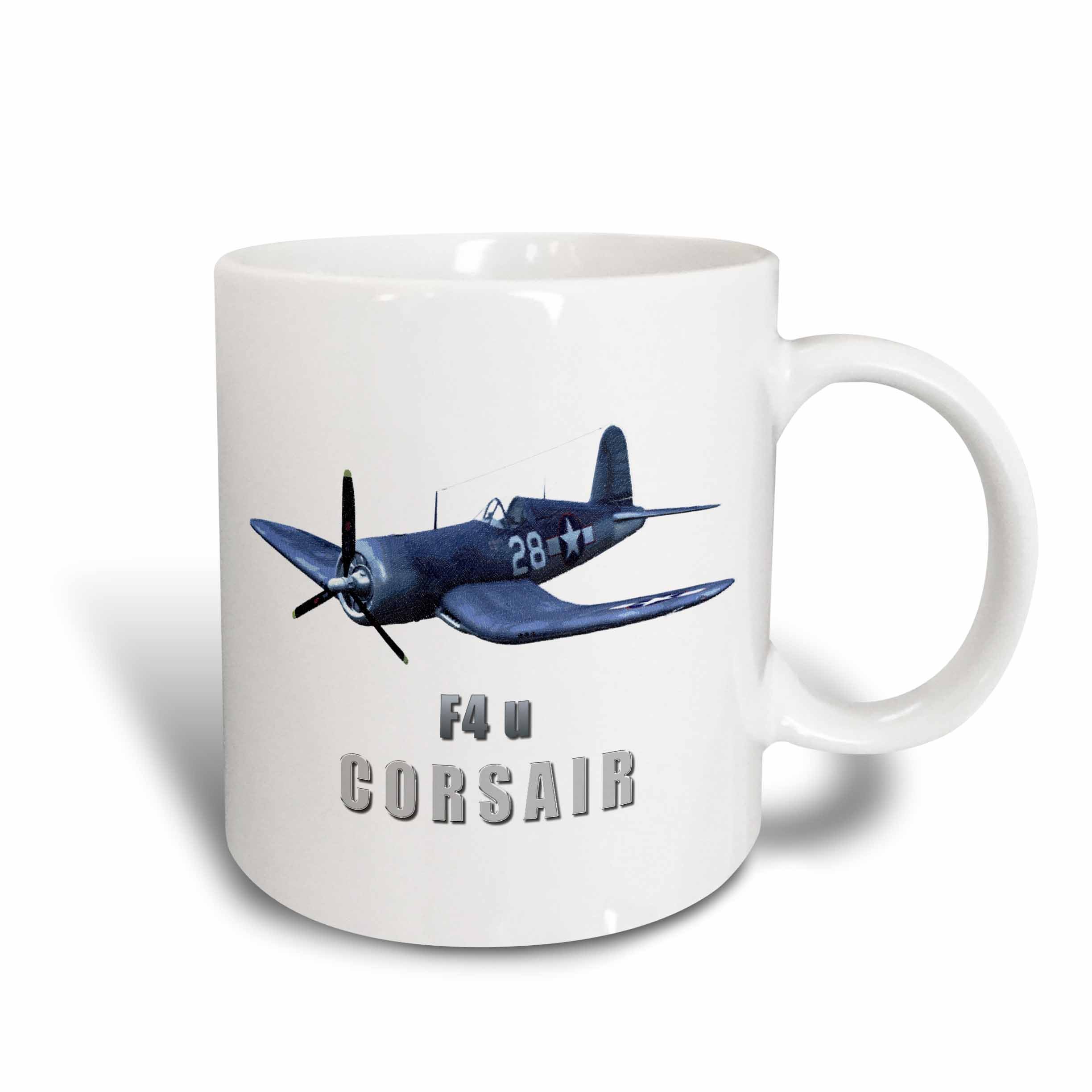 3dRose Corsair Aircraft Ceramic Coffee Mug - 11 oz Navy Blue Aviation Themed Cup for Pilots, Veterans & Military Enthusiasts - Perfect for Office, Home & Gifts