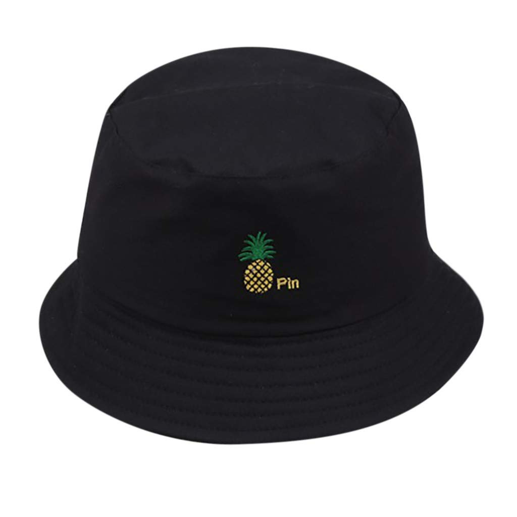 Fishman Bucket Hats for Women & Men - Pineapple Print Outdoor Sun Protection Visor Cap for Beach, Fishing, Hiking & Summer Activities