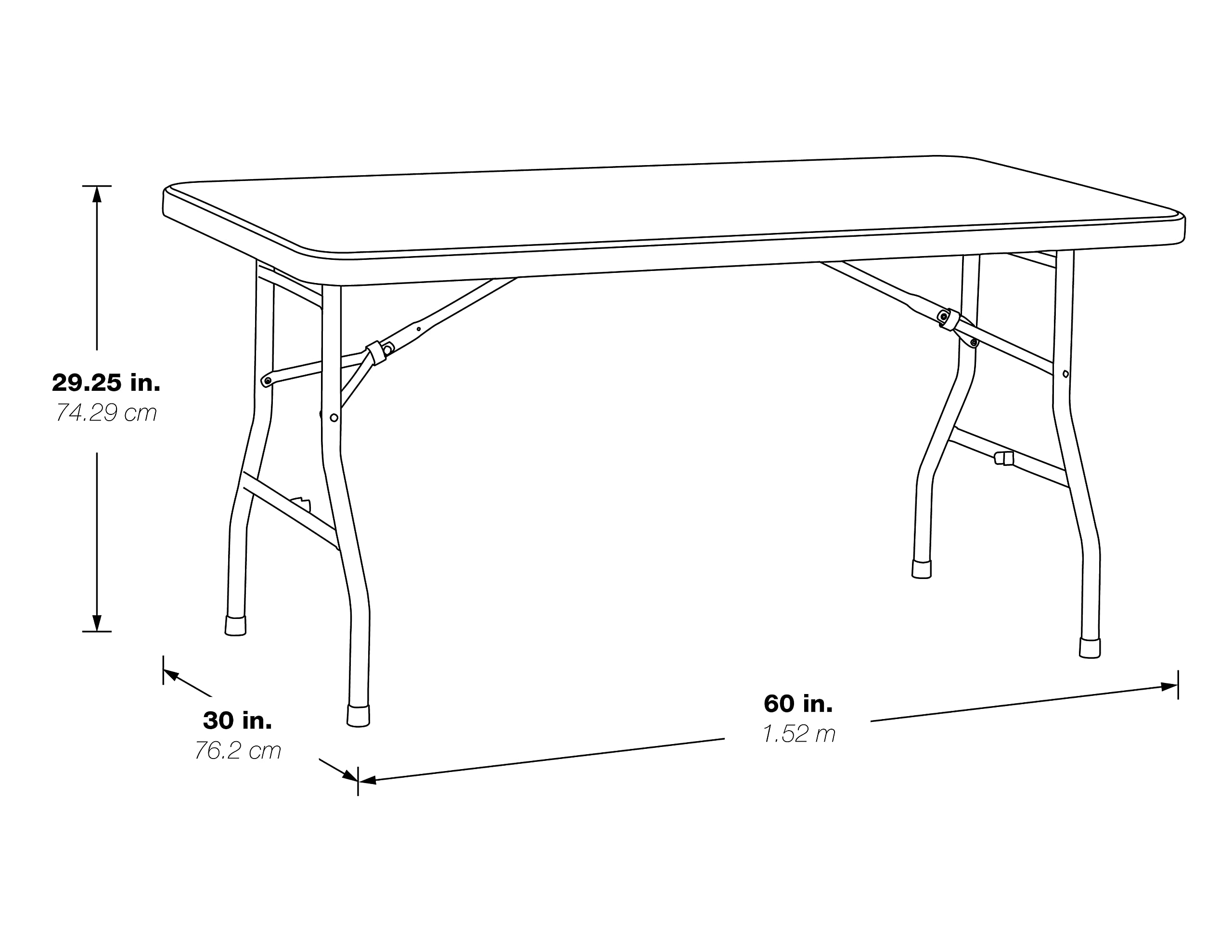 Office Star 5-Foot Light Gray Resin Folding Table - Durable Multipurpose Rectangle Table for Indoor & Outdoor Use | Perfect for Parties, Picnics, Camping & Home Office