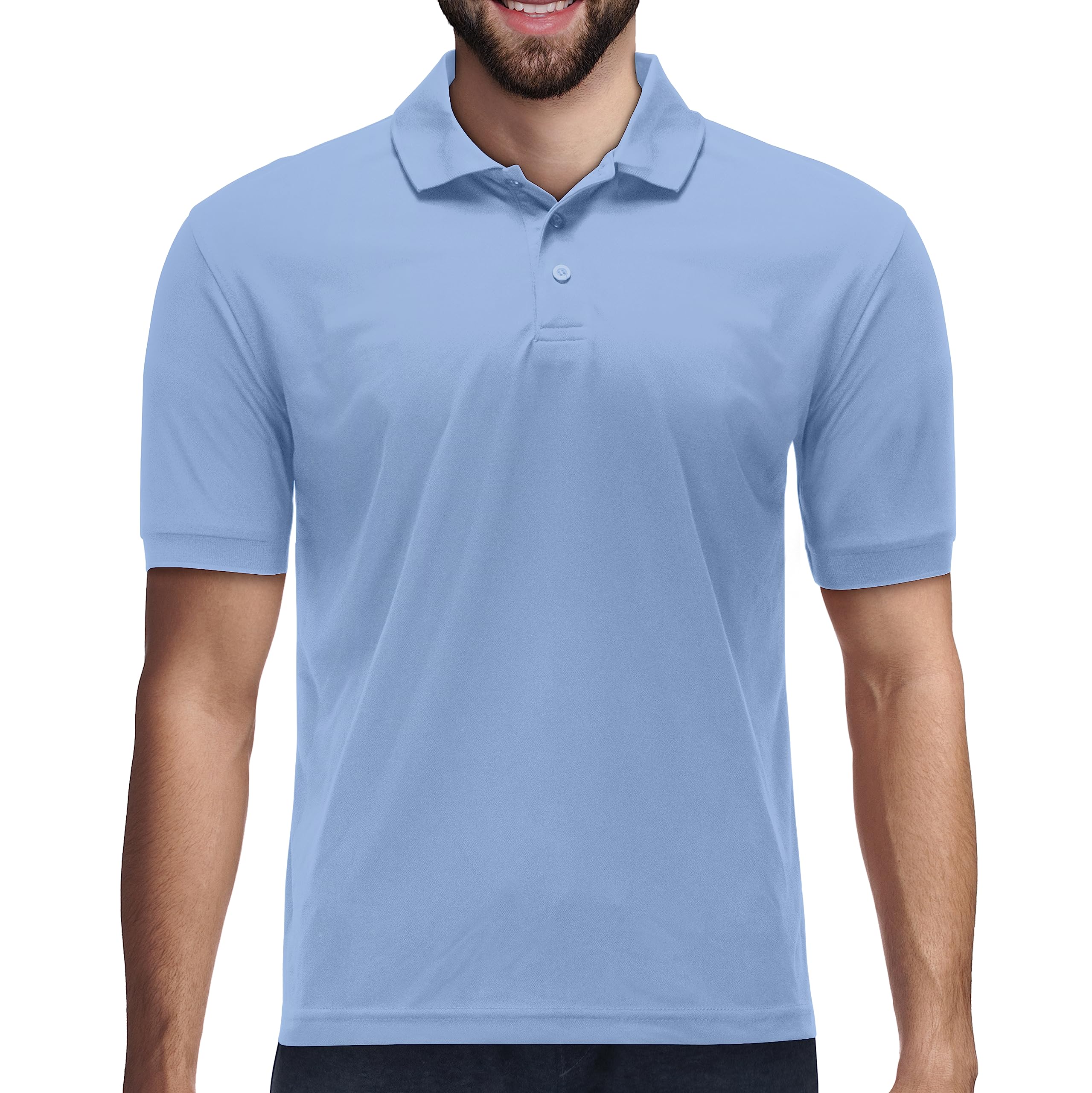 Premium Moisture-Wicking Men's Polo Shirt - Breathable Quick-Dry Performance Tee for Golf, Work & Outdoor Activities