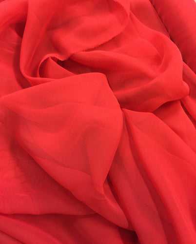 60-Inch Wide Red Poly Chiffon Fabric - Perfect for Dresses, Scarves, and DIY Craft Projects