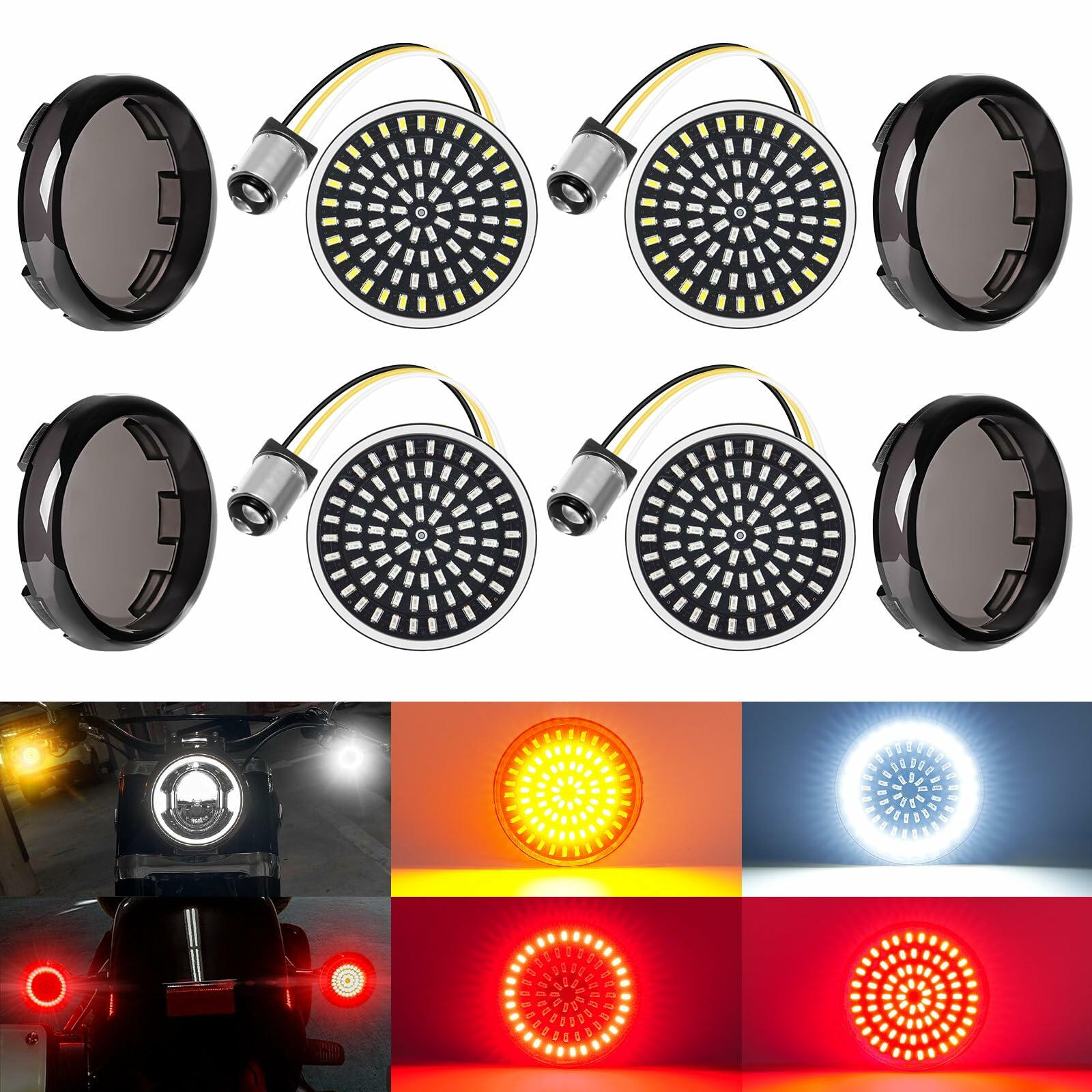 1157 LED Bulbs for Turn Signals - 81 High-Intensity LEDs - Front & Rear Light Replacement Compatible with Harley Davidson 1986-2024 Models - Perfect for Motorcycle Night Riding and Safety Enhancement