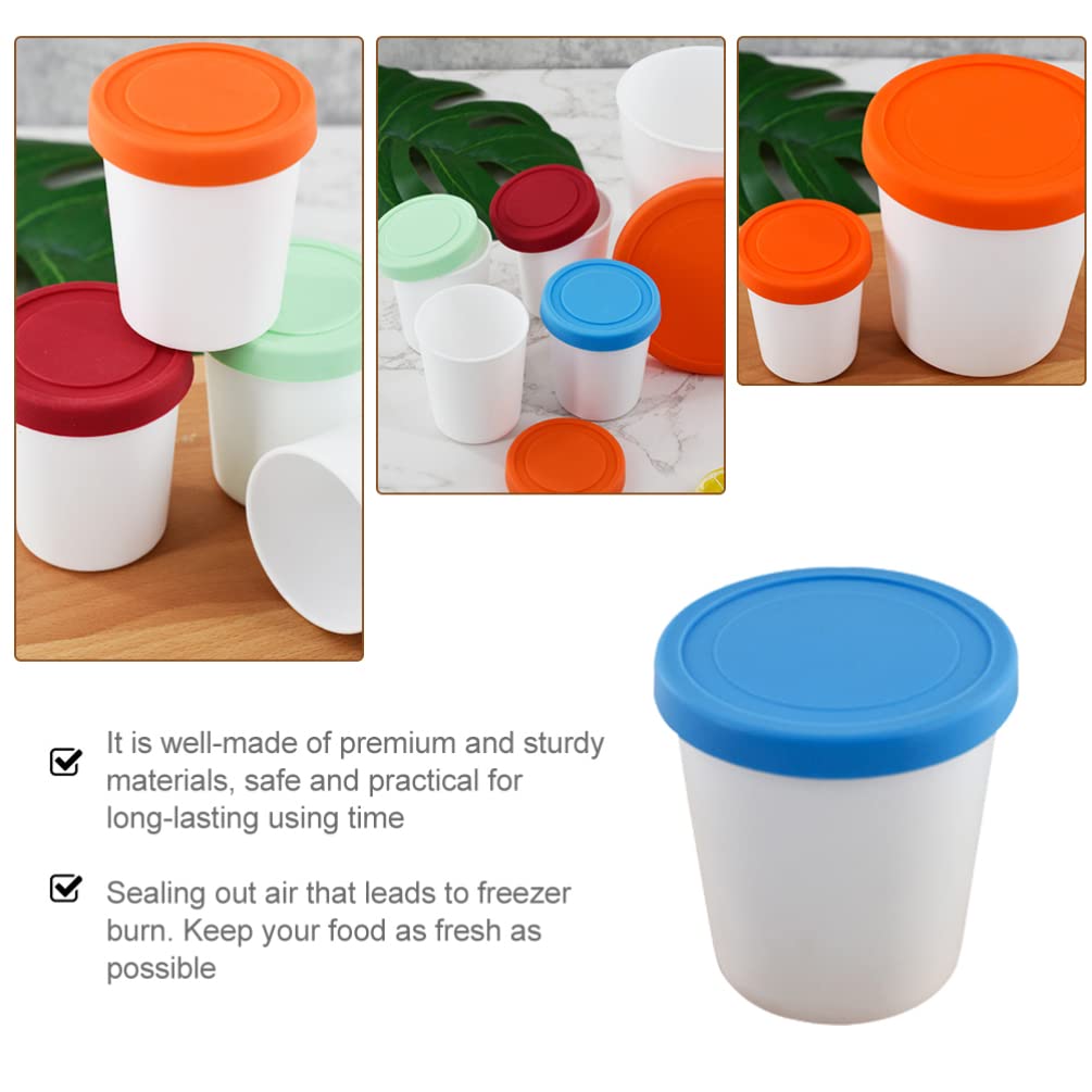 2-Pack Hemoton Round Ice Cream Cups with Lids - Reusable Freezer-Safe Dessert Containers for Ice Cream Storage, Gelato, Sorbet & Frozen Treats - Perfect for Home, Parties & Ice Cream Shops
