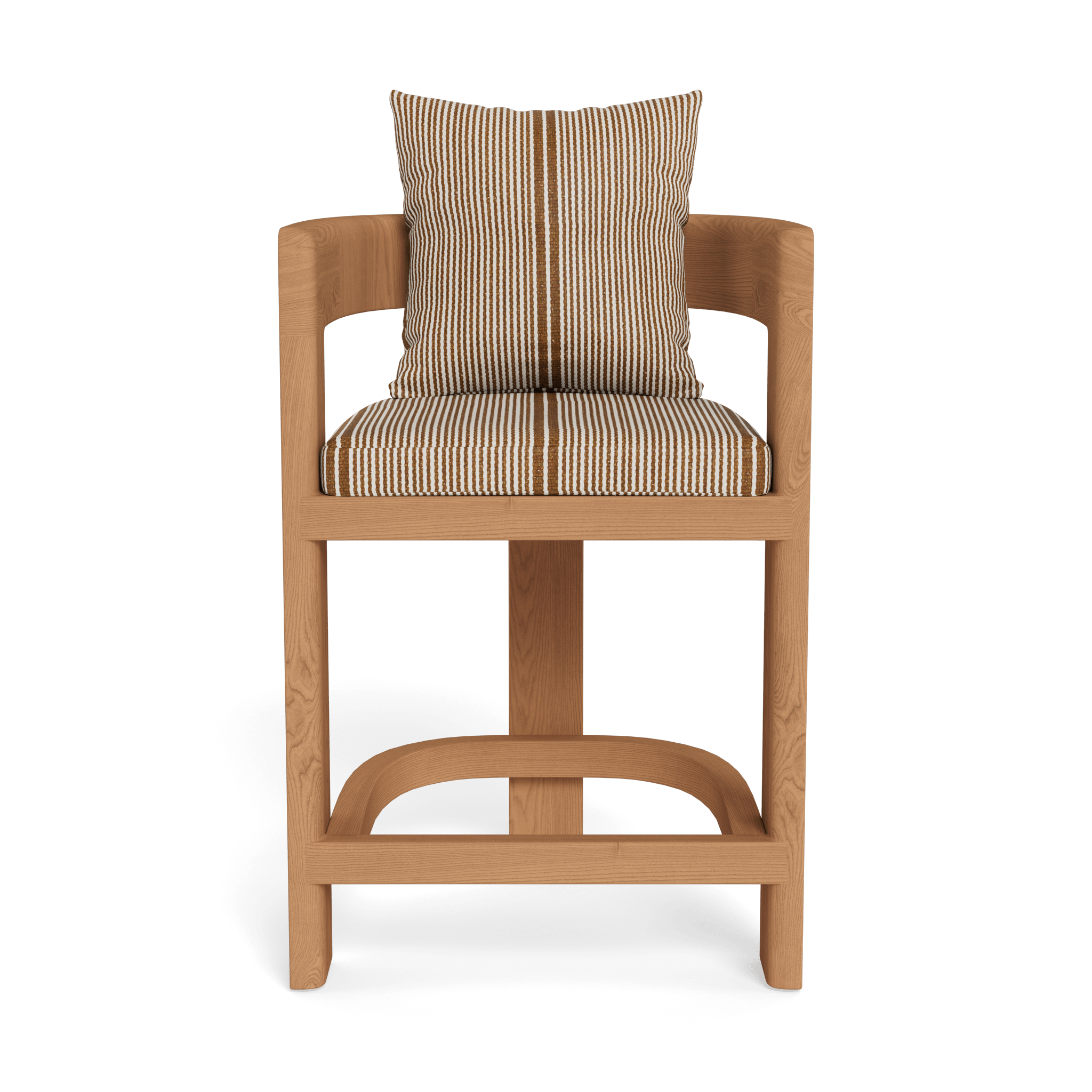 Victoria Teak Counter Stool - Solid Teak Wood Bar Stool with Back Support, 24