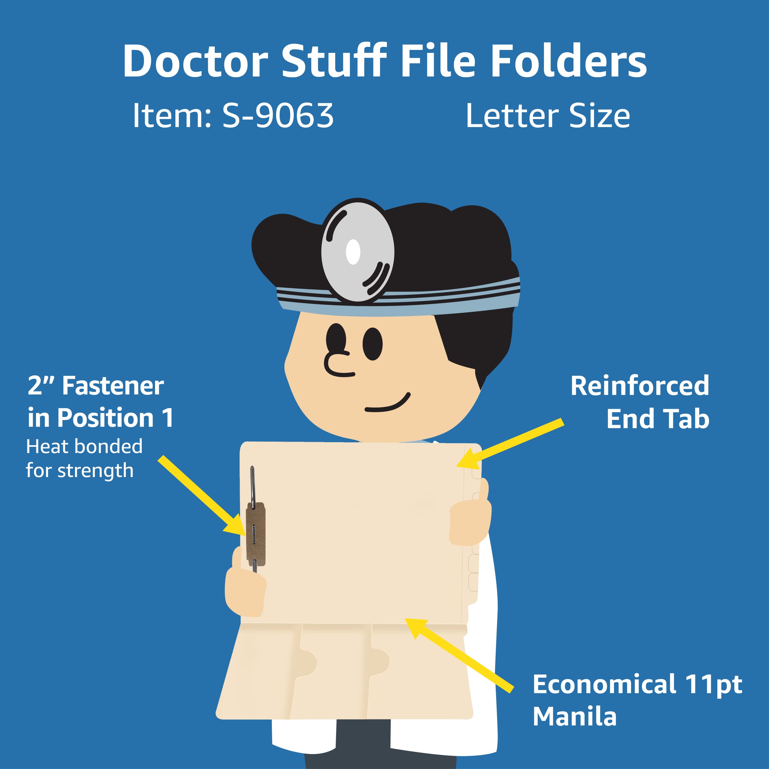 Durable 11pt Manila Pocket File Folders with Reinforced End Tabs & Double Pockets - Box of 50 for Office Organization, Medical Records & Document Storage - Perfect for Doctors, Lawyers & School Supplies