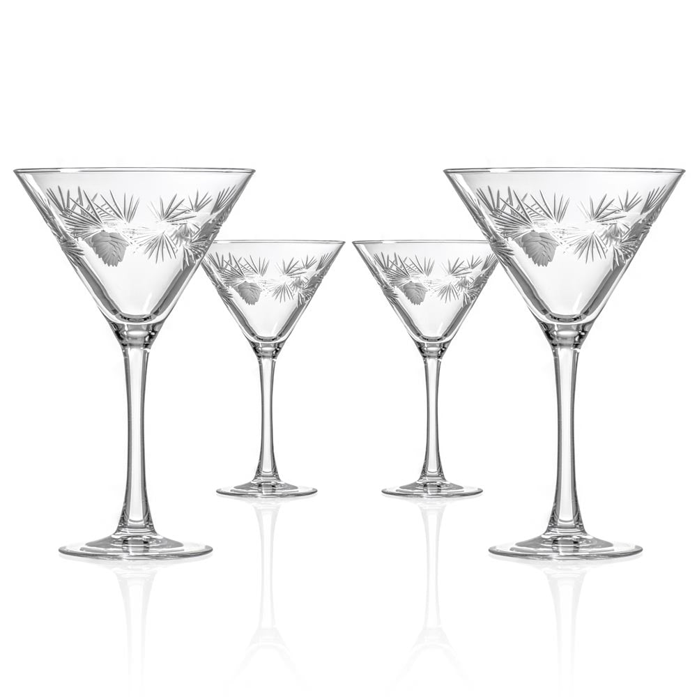 Premium 10oz Icy Pine Martini Glasses Set of 4 - Elegant Cocktail Glasses for Martinis, Margaritas & Cosmopolitans - Perfect for Home Bars, Parties & Entertaining