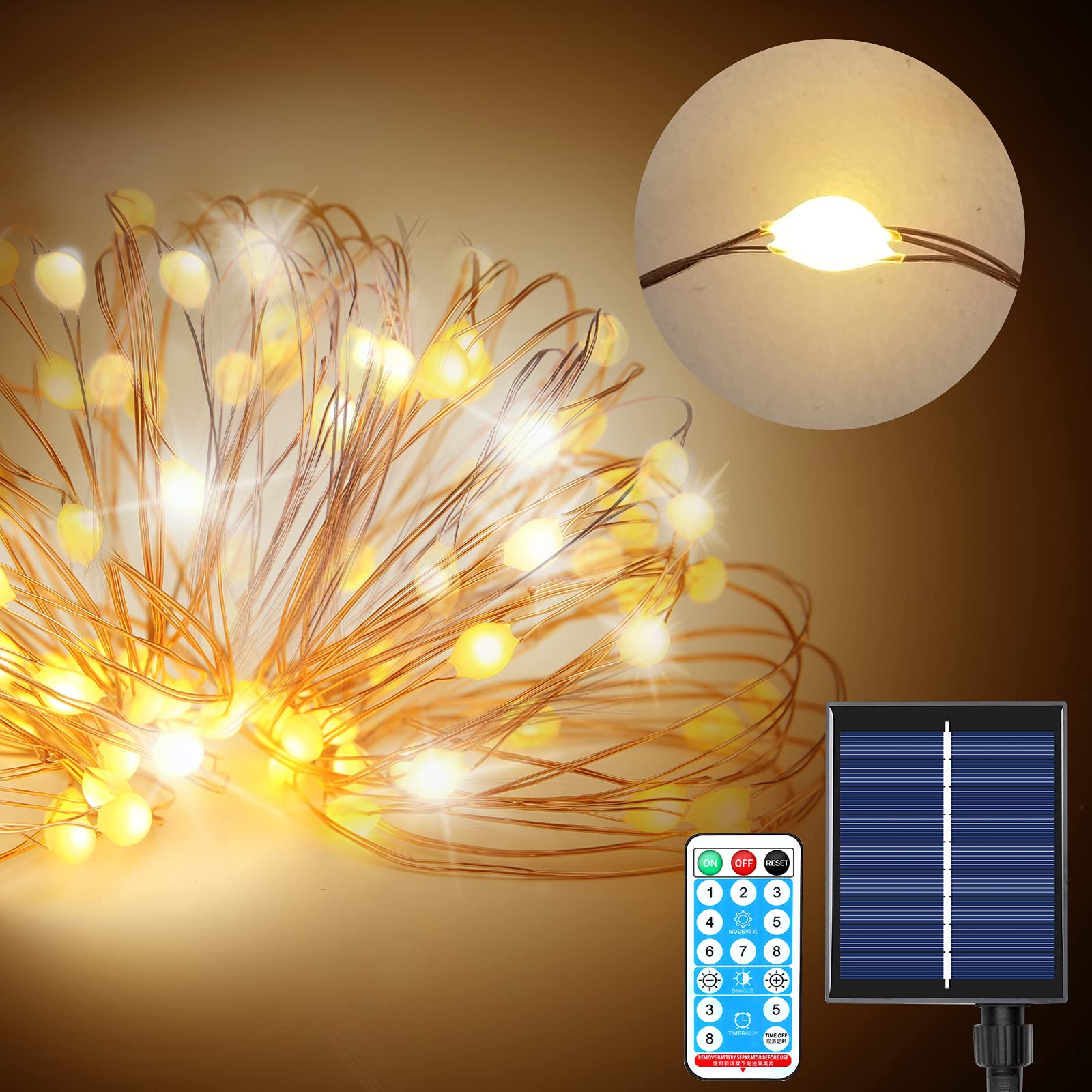 Remote-Controlled 200 LED Fairy Lights - 76ft Waterproof for Christmas & Outdoor Decor