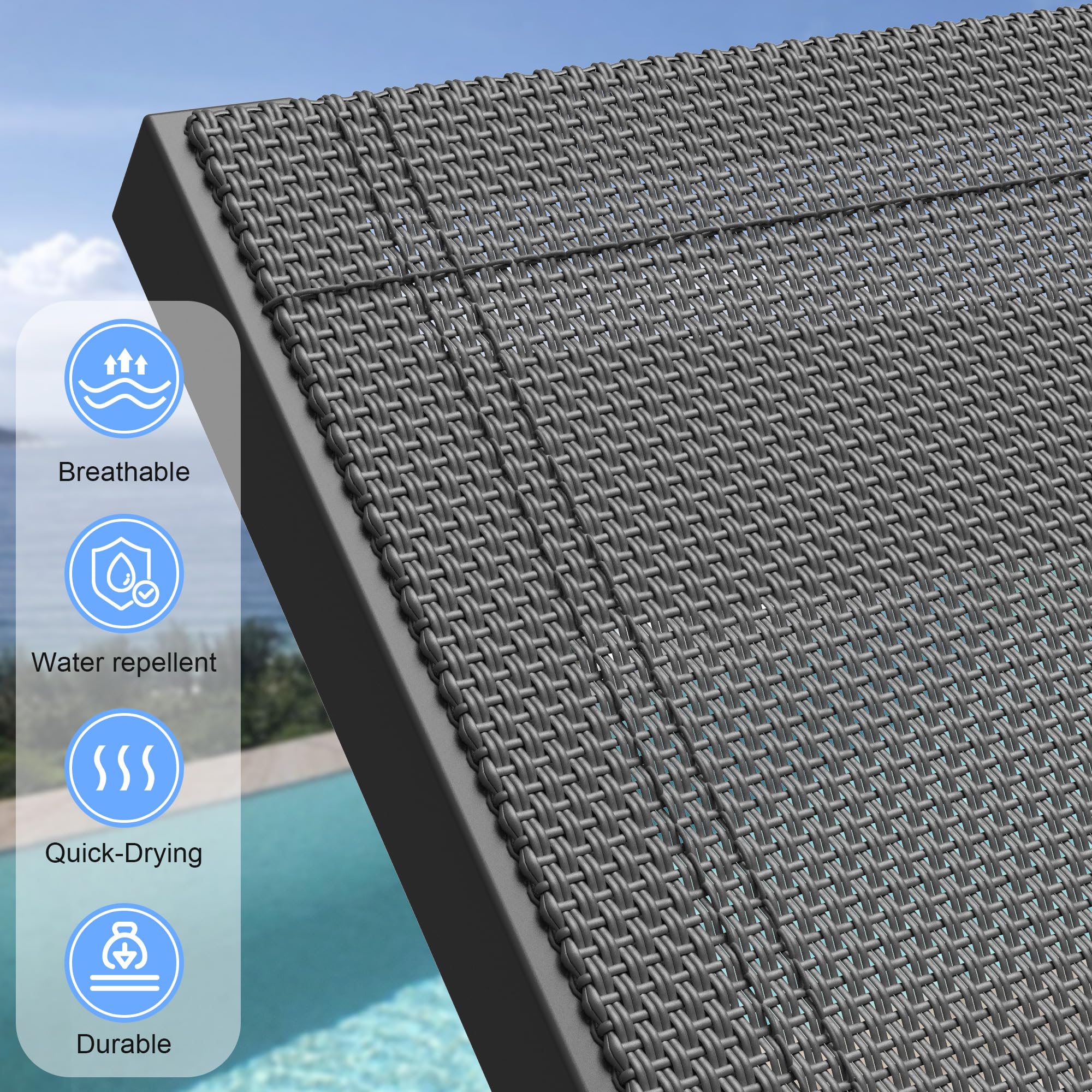 **Adjustable Outdoor Lounge Chair - Weather-Resistant Aluminum Tanning Chaise for Patio, Pool & Beach - Perfect for Sunbathing & Relaxing in Grey**