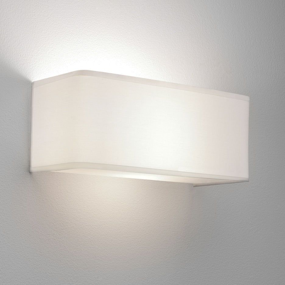 Ashino Small & Large White Fabric Wall Light - Modern Bedroom & Living Room Ambient Lighting for Home Decor