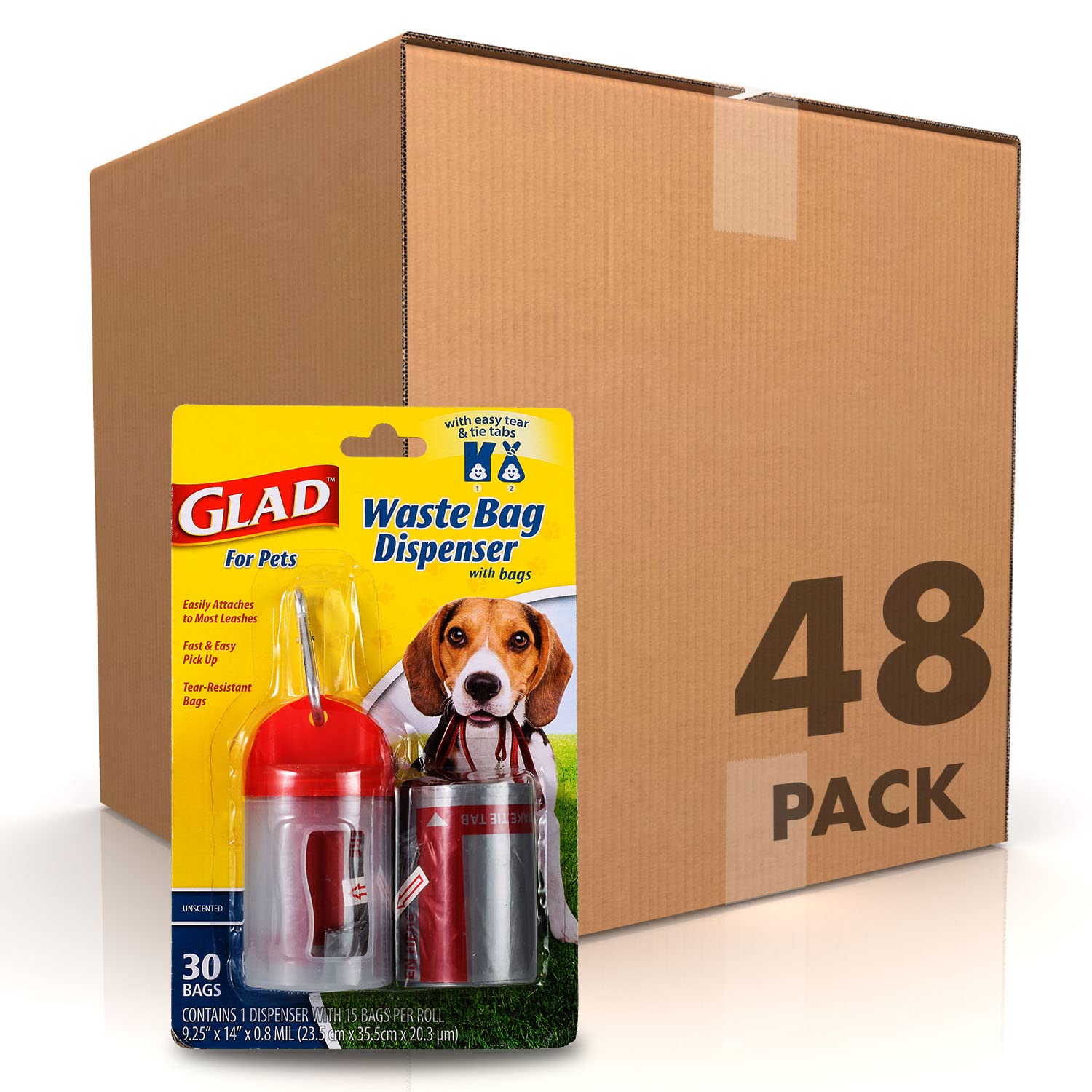 Eco-Friendly Extra Large Unscented Dog Waste Bags with Dispenser & Leash Clip - Heavy Duty Biodegradable Poop Bags for Large Dogs (48 Rolls, 1440 Count) - Perfect for Daily Walks, Park Visits & Travel
