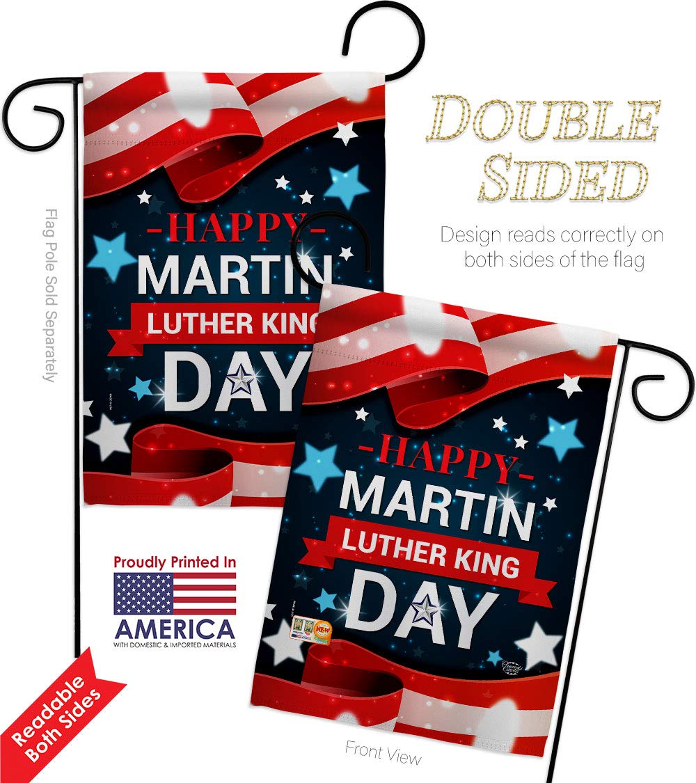 MLK Day Garden Flag Set - Patriotic Stars, Double-Sided 13x18.5in - Perfect for Yard & Home Decor