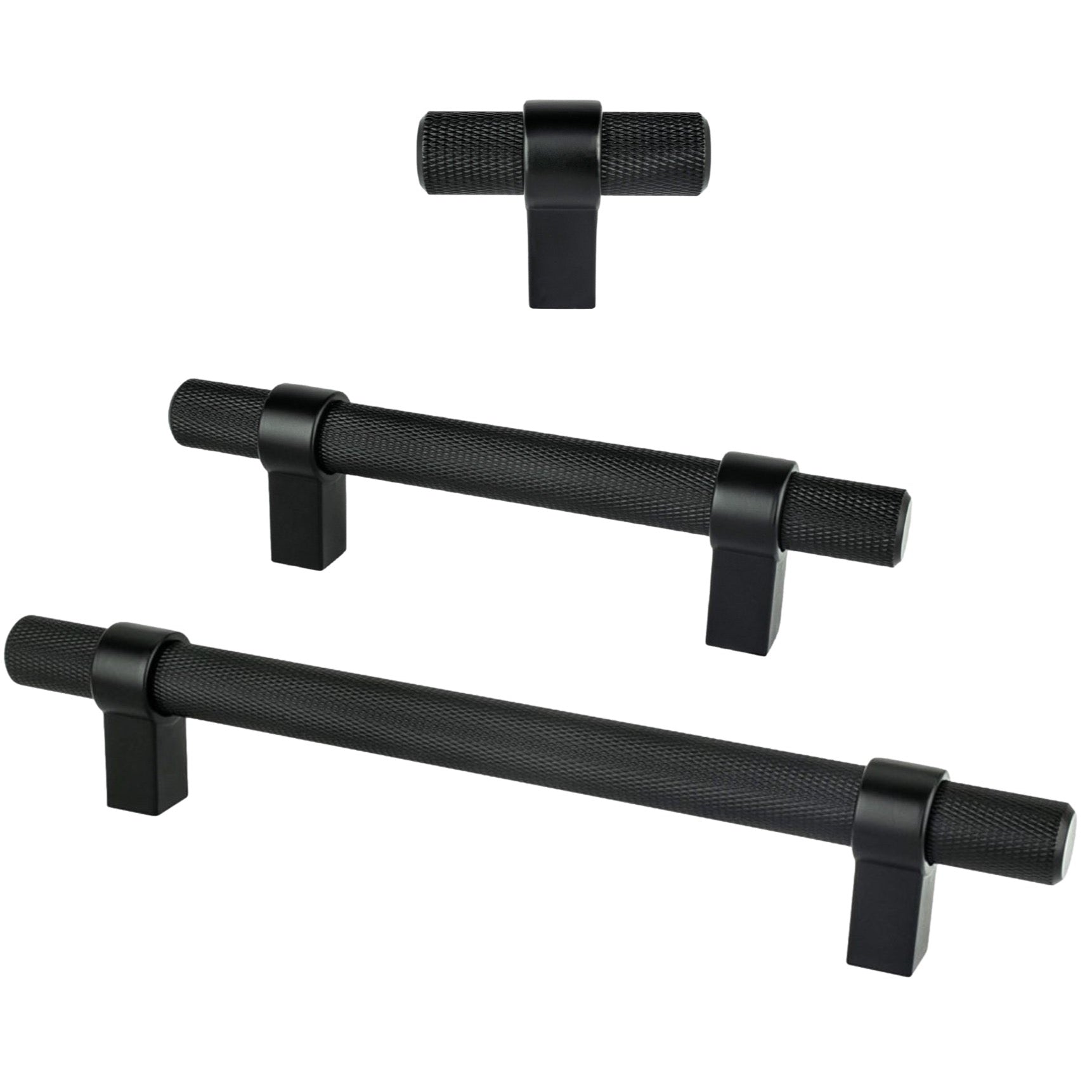 Premium Matte Black Cabinet Knobs & Drawer Pulls - Knurled Grip Design for Kitchen, Bathroom & Furniture - 10 Pack Durable Hardware Handles for Modern Home Upgrade