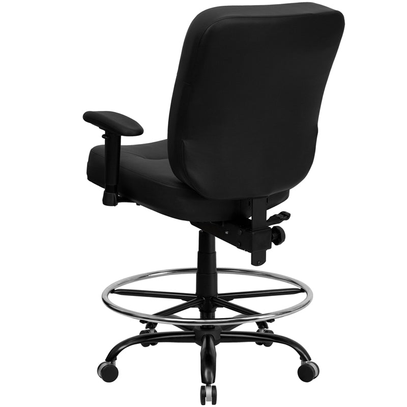 FLASH HERCULES Series Big & Tall 400 lb. Capacity Black Fabric Executive Swivel Ergonomic Office Chair with Rectangular Back - Perfect for Home Office, Gaming, and Heavy-Duty Workspaces