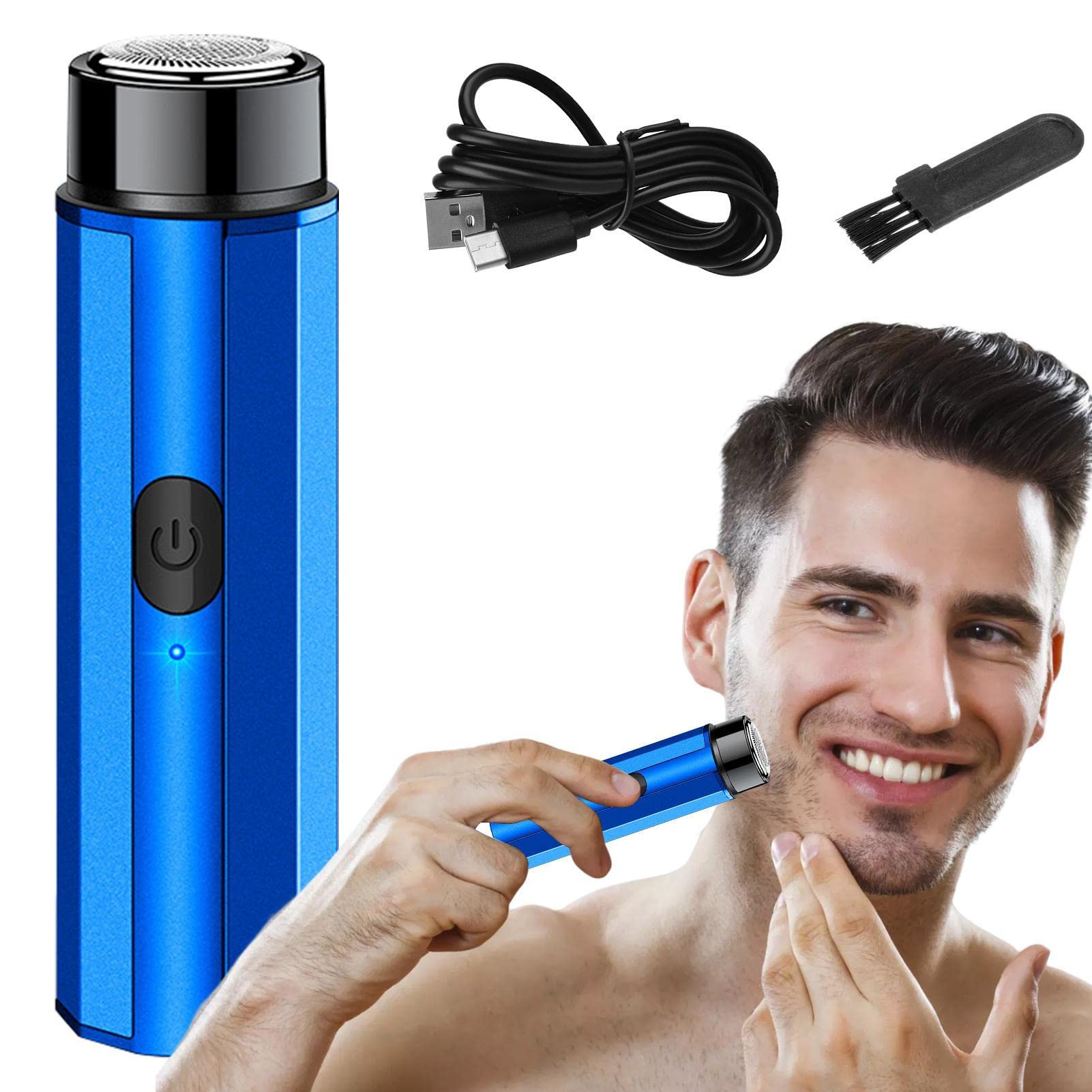 Rianpesn Travel Shaver for Men - Portable Pocket Size Foil Shaver | Wet/Dry USB Rechargeable Beard Trimmer & Hair Clipper | Perfect for Business Trips, Gym, and On-the-Go Grooming