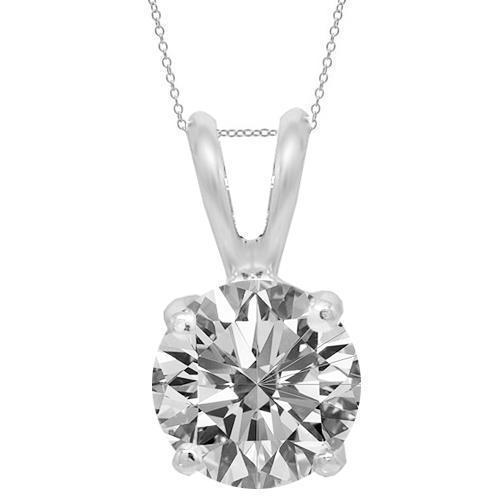 14K White Solid Gold Women's Diamond Solitaire Pendant Necklace - 1.04 Carat Total Weight | Elegant Jewelry Gift for Anniversary, Valentine's Day & Special Occasions