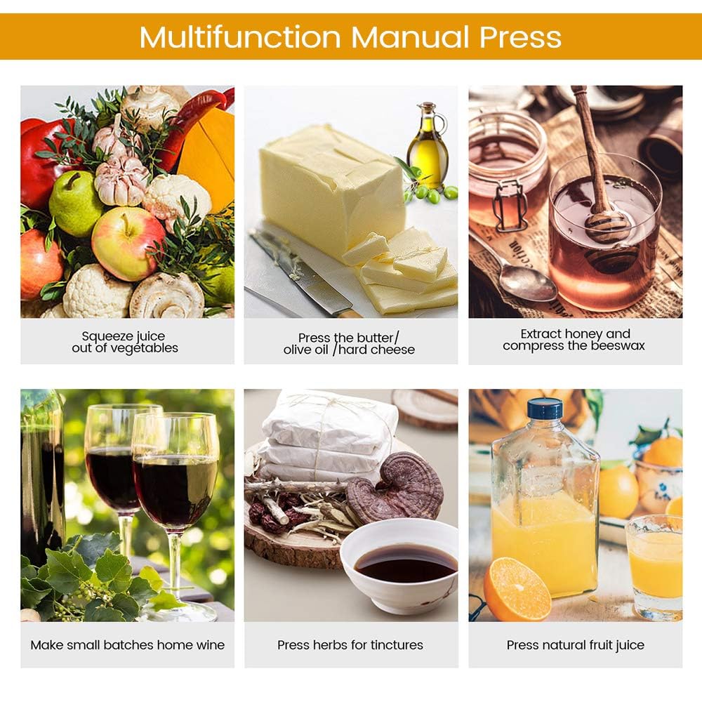 Stainless Steel Fruit Wine Press - 0.8 Gallon for Apple, Carrot, Orange, Berry & Vegetable Juice Making | 100% Natural Juice Extractor for Cheese, Tincture & Herbal Pressing | Perfect for Home Brewing, Winemaking & Healthy Juicing (Silver)