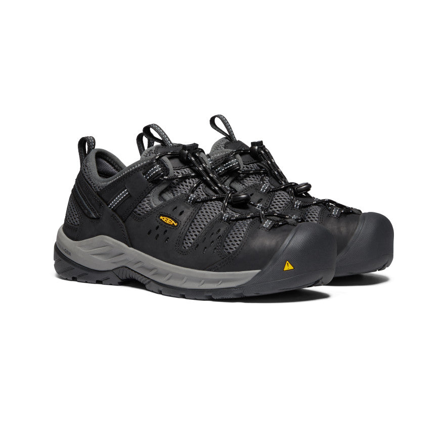 Men's Atlanta Cool II Steel Toe Work Boots - Black/Dark Shadow - Comfortable & Durable Safety Shoes for Construction, Warehouse & Outdoor Work