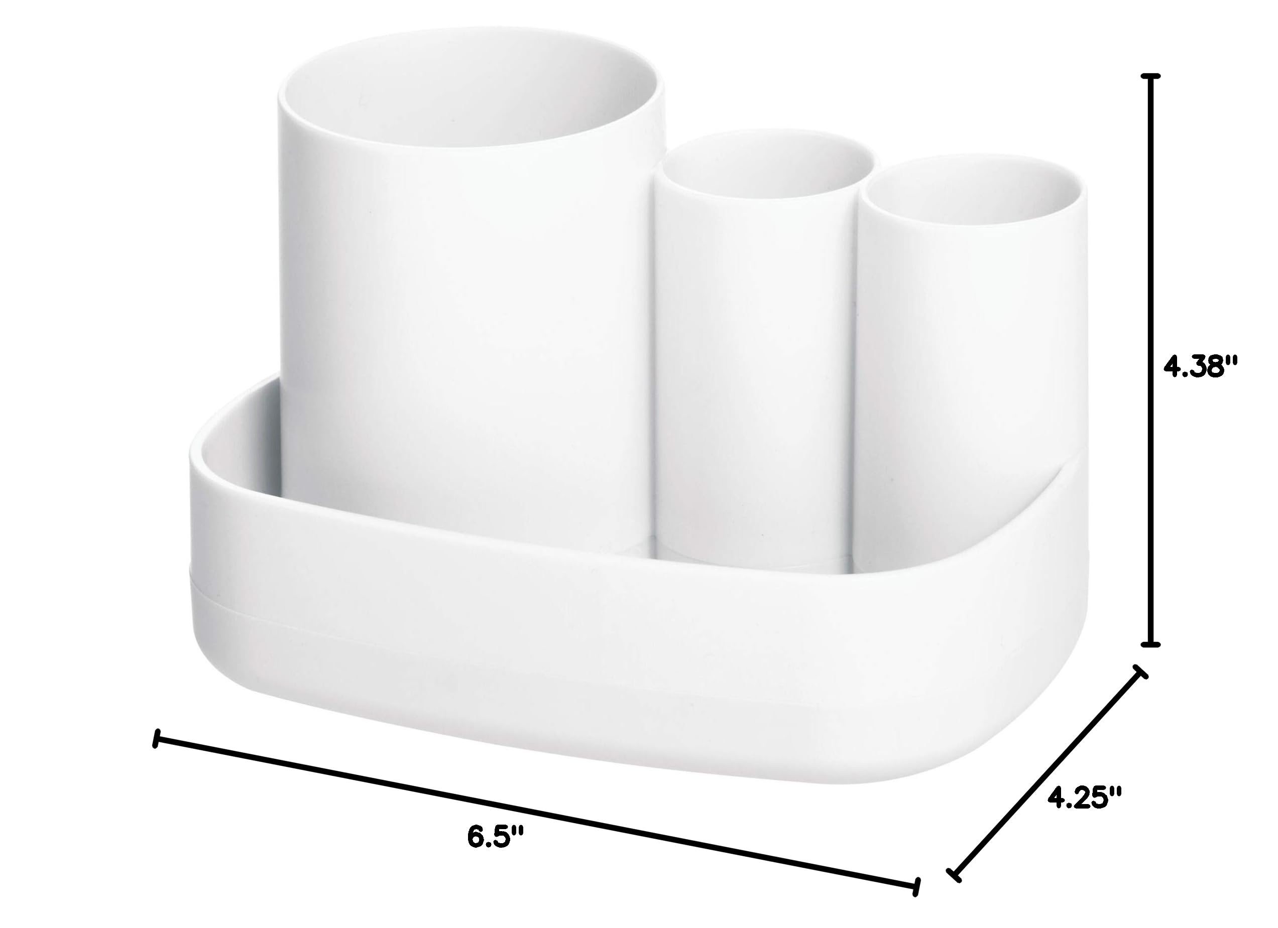 iDesign Cade BPA-Free Plastic Toothbrush & Toothpaste Holder - Bathroom Countertop Organizer for Vanity (4.38