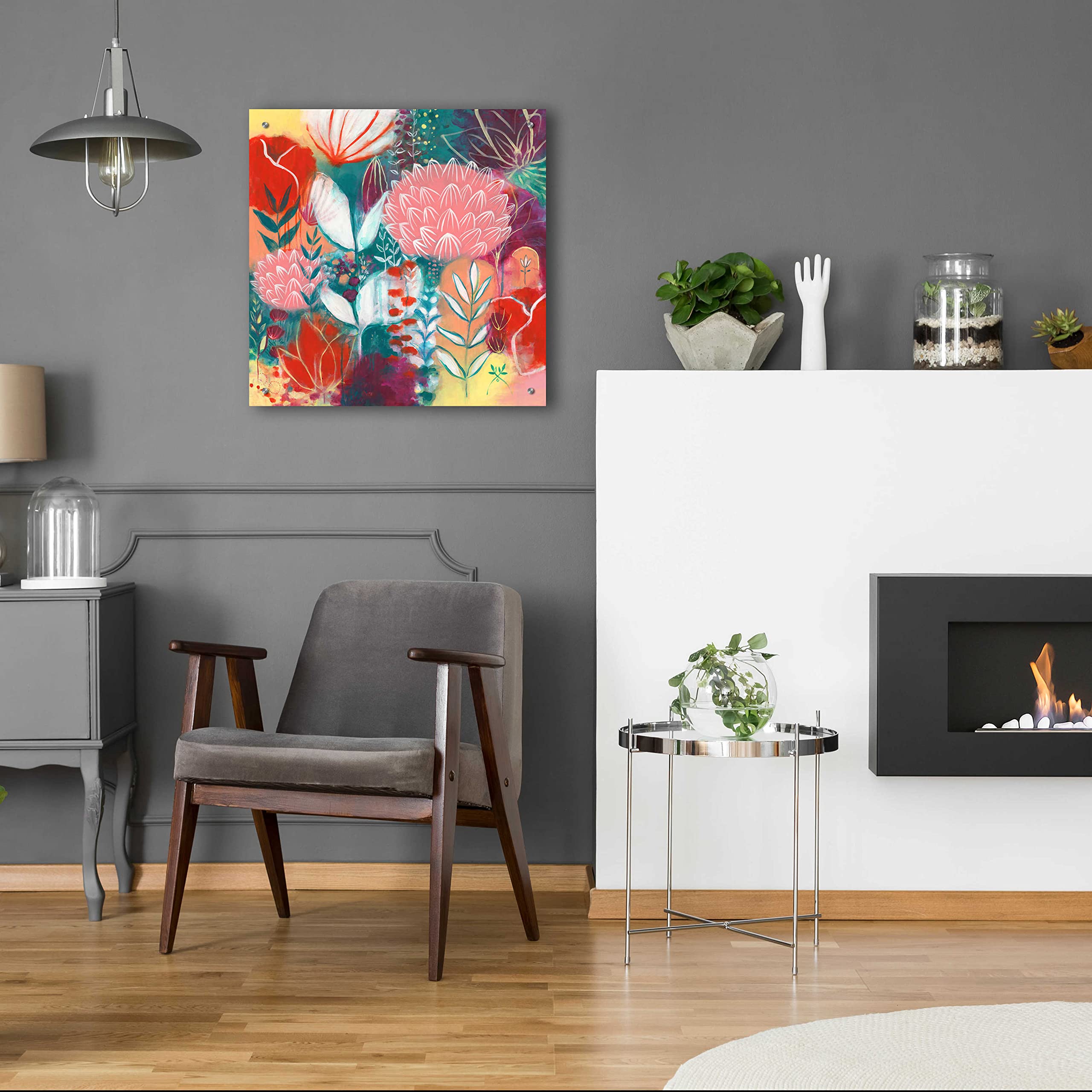 Sensuality by Corina Capri - 24x24 Inch Modern Acrylic Glass Wall Art - Vibrant Abstract Painting for Living Room, Bedroom & Office Decor