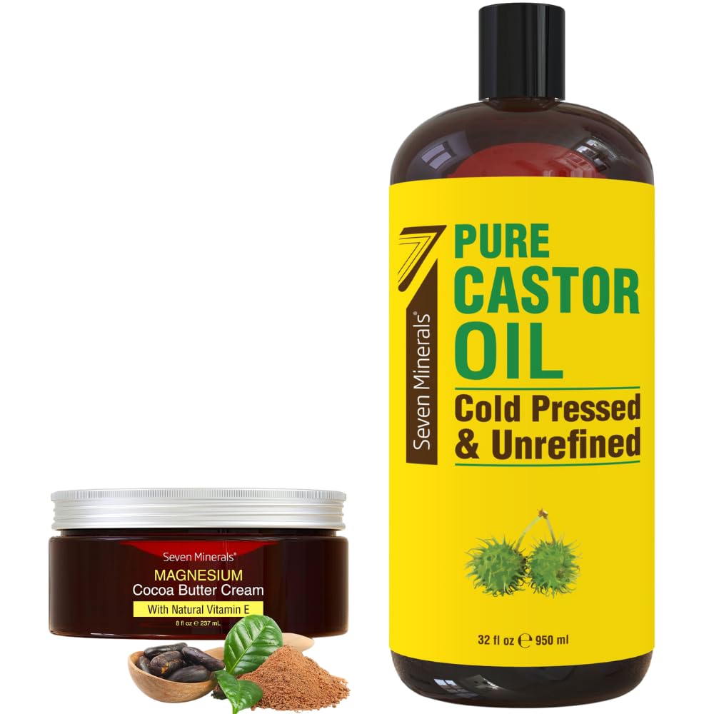 Natural Magnesium Cream & Castor Oil for Muscle Relief & Hair Growth