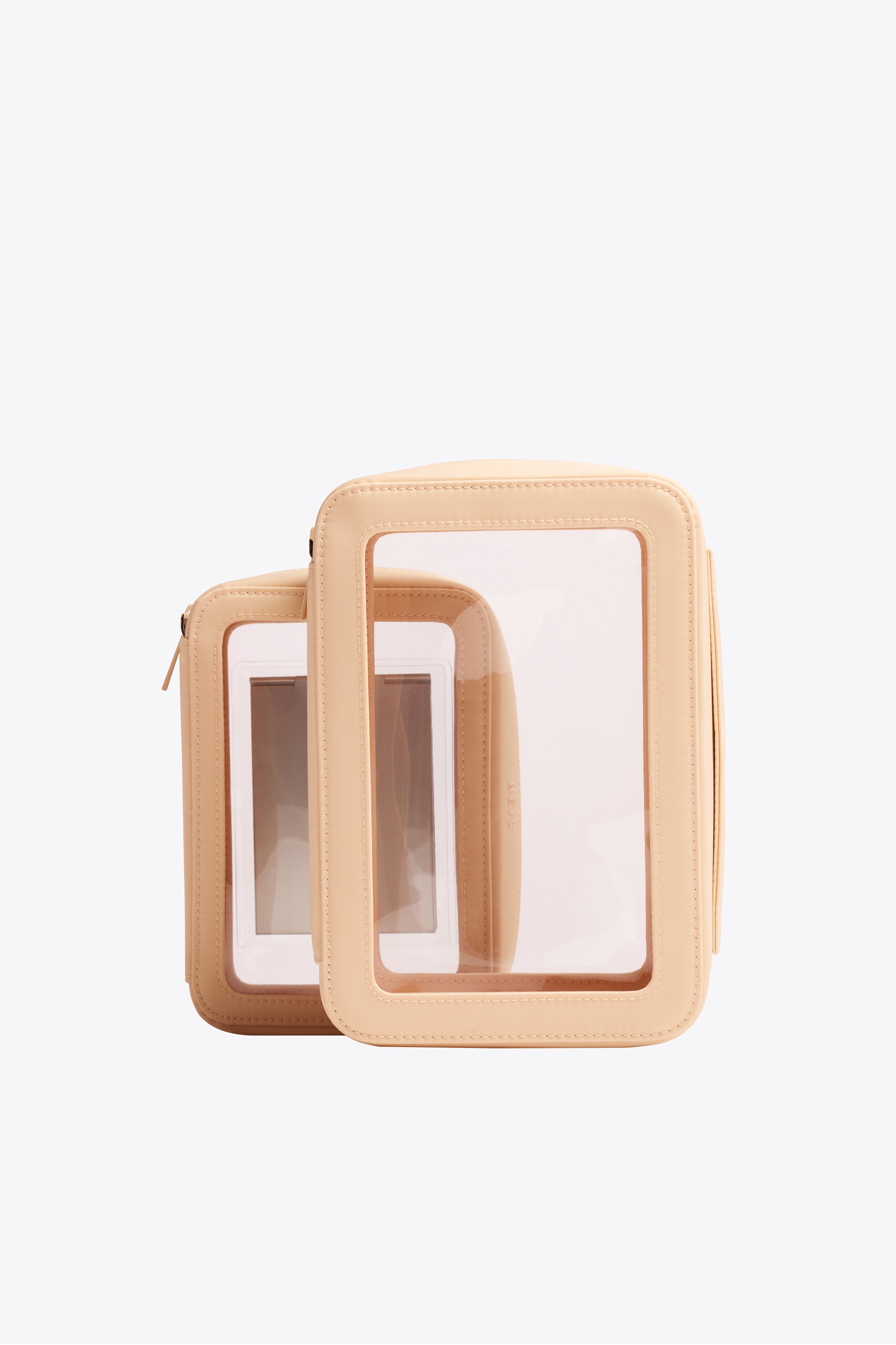 Travel-Friendly Beige Cosmetic Set for Airplane & On-the-Go Makeup | Compact Toiletry Bag for Women