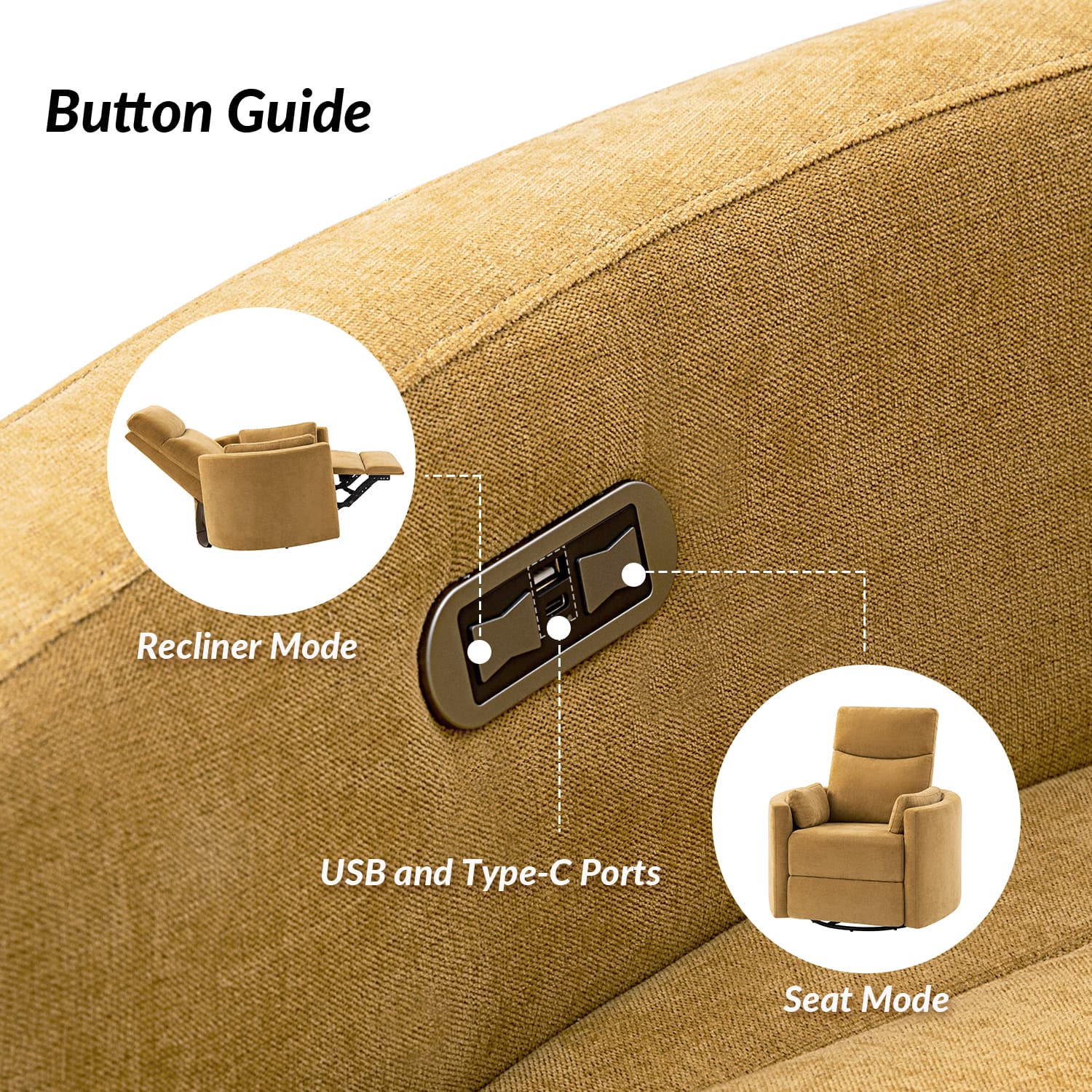 Monica Swivel Rocker Power Recliner Chair with Adjustable Headrest & Lumbar Support - Optional Removable Pillows - Perfect for Living Room, Home Theater & Relaxation