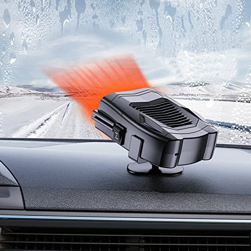 12V Fast Heating & Cooling Car Fan Heater - Dual Function Auto Defroster & Portable Plug-In Heater for Vehicles | Perfect for Winter Warmth & Summer Cooling in Cars, Trucks, RVs