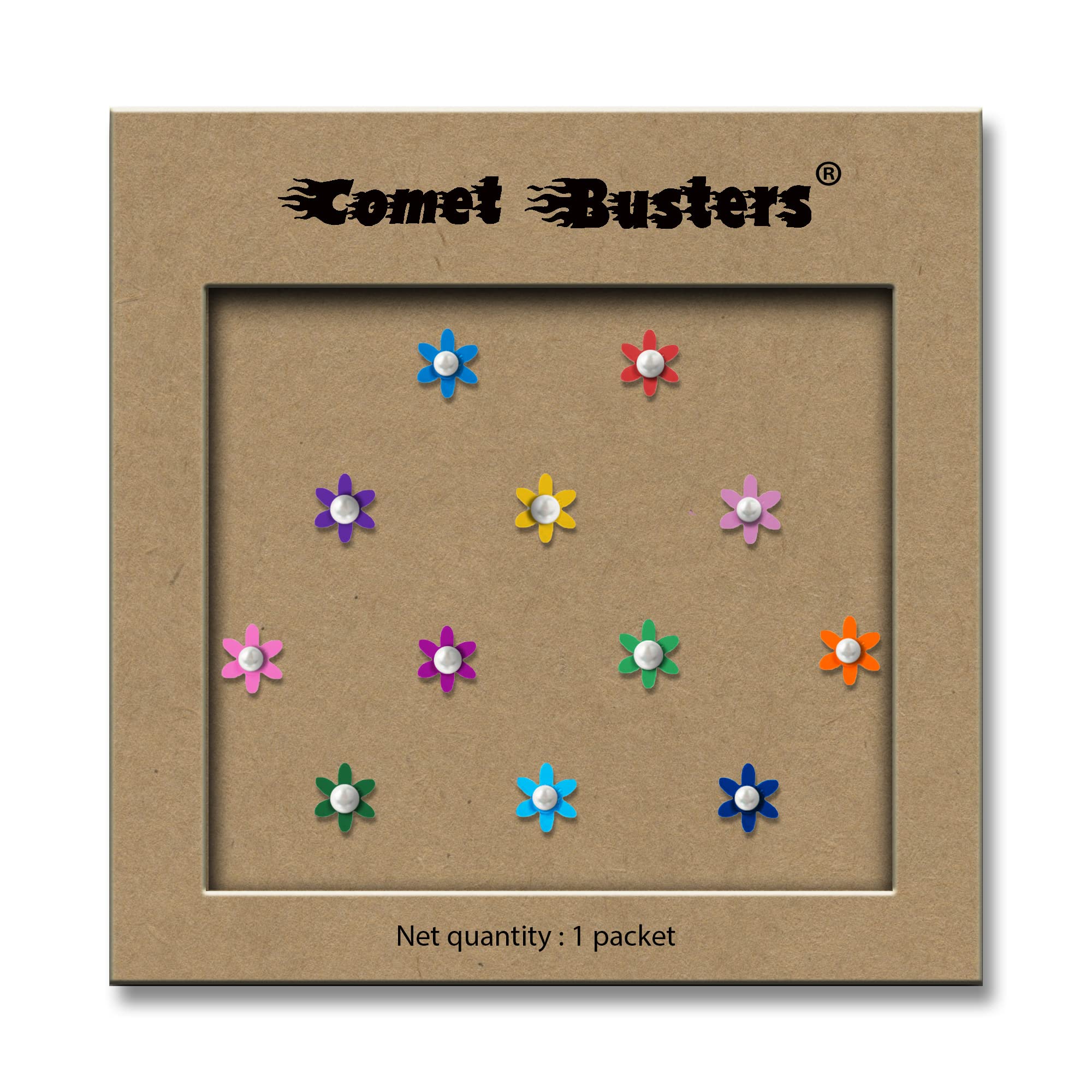 Comet Busters Cute Floral Baby Bindis - 6mm Indian Forehead Stickers for Girls & Kids | Traditional Face Decoration for Festivals, Weddings & Cultural Events (BB020)