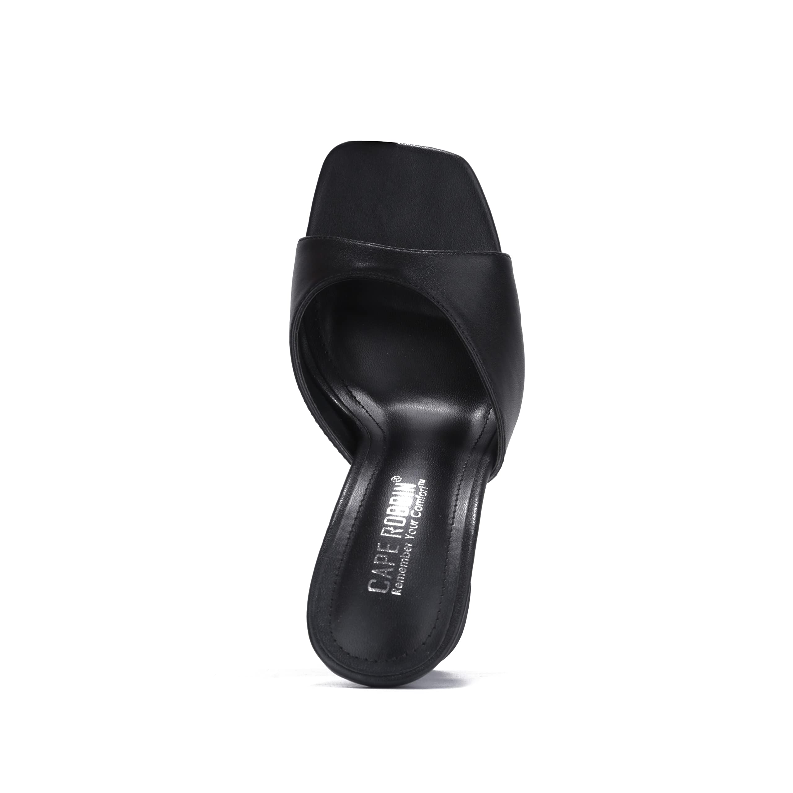 Cape Robbin Women's Sexy Square Open Toe High Heels - Elegant Dress Pumps for Party, Wedding & Evening Events