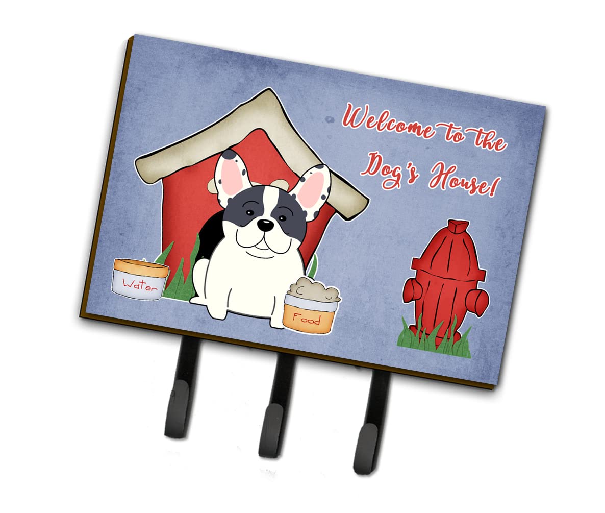 Caroline's Treasures BB2765TH68 French Bulldog Piebald Wall Hook Set - Dog House Collection Key Holder, Coat Rack & Organizer for Keys, Towels, Aprons | Perfect for Entryway, Kitchen & Pet Room Decor