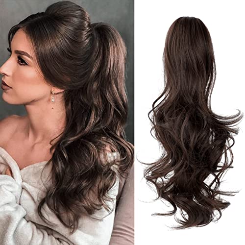 Clip-in Ponytail Hair Extension with Claw Clip - Natural Looking Hairpiece for Instant Volume & Length - Perfect for Parties, Weddings & Everyday Styling