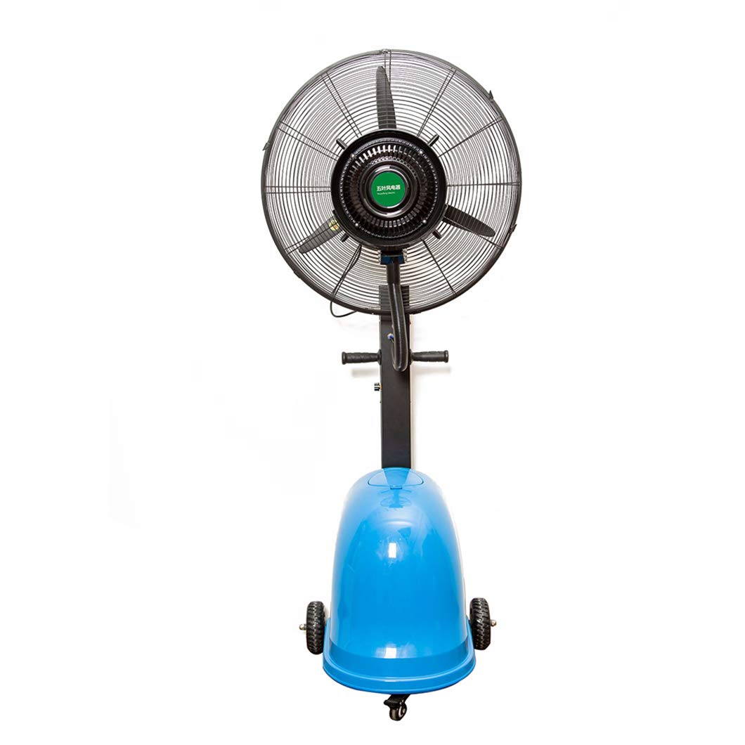 Industrial Oscillating Misting Fan with Blue Atomization - High Power Cooling Fan for Outdoor, Patio, Warehouse & Workspace Use