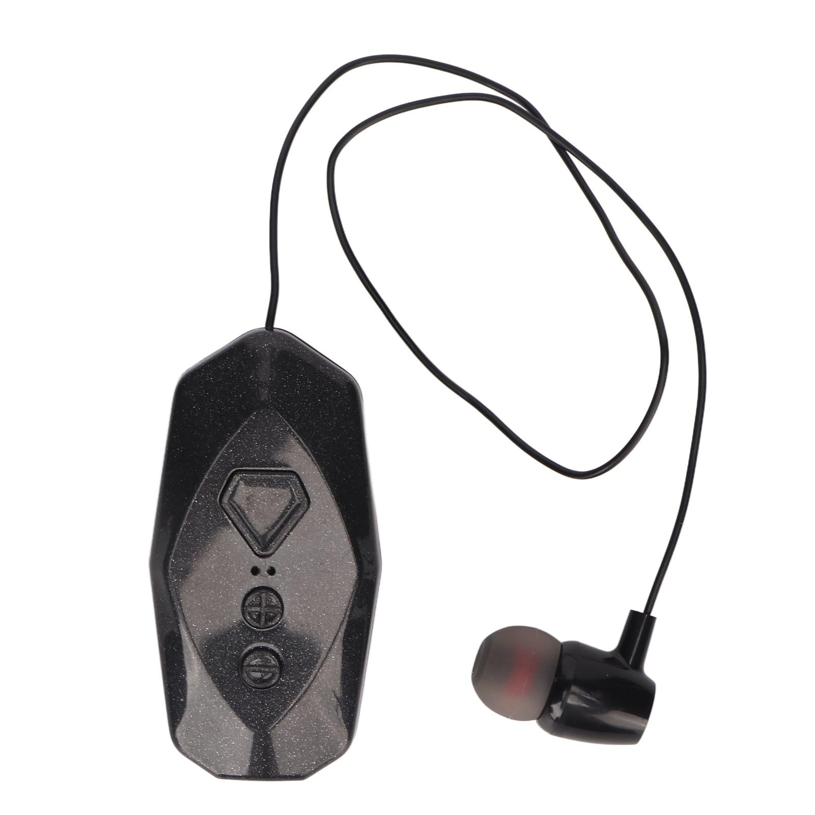 Clip On Bluetooth Headphones with Ear Clip & Collar Clip - Wireless Earpiece with Battery Display, Vibration Alerts for Calls - Perfect for Running, Cycling, Workout & Office Use