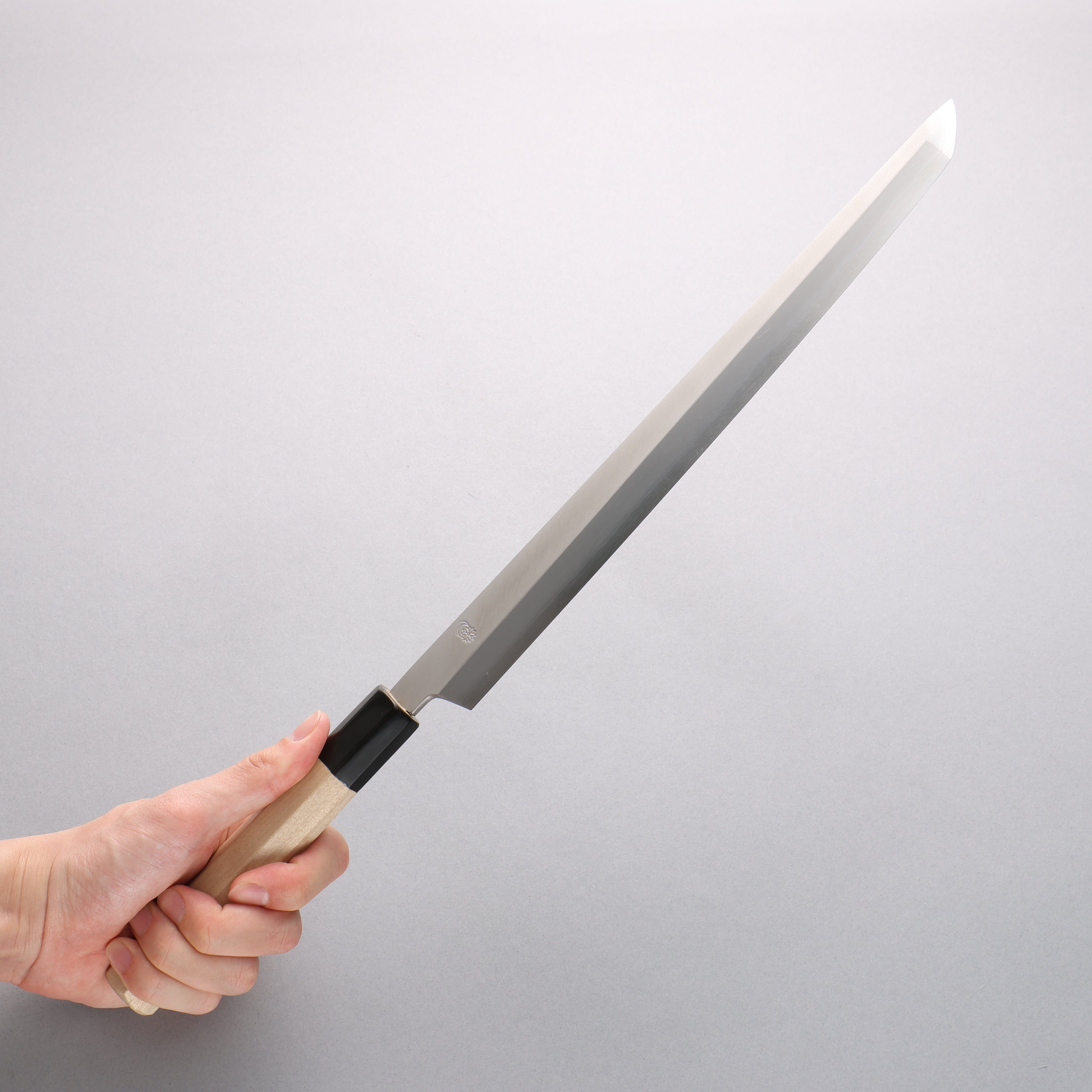 Premium Kikuzuki Silver Steel No.3 Bokashi Sakimaru Takohiki Sushi Knife - 300mm Magnolia Wood Handle - Professional Japanese Sushi Chef Tool for Sashimi & Tako Cutting - Perfect for Home Kitchens & Restaurants