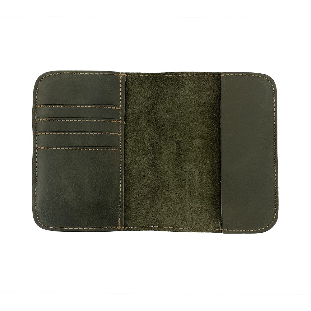 Hide & Drink Genuine Full Grain Leather Bifold Passport Wallet - RFID Blocking Travel Wallet with Card Slots & Money Holder - Handmade Classic Passport Cover for Men & Women - Perfect for Air Travel, International Trips & Daily Use