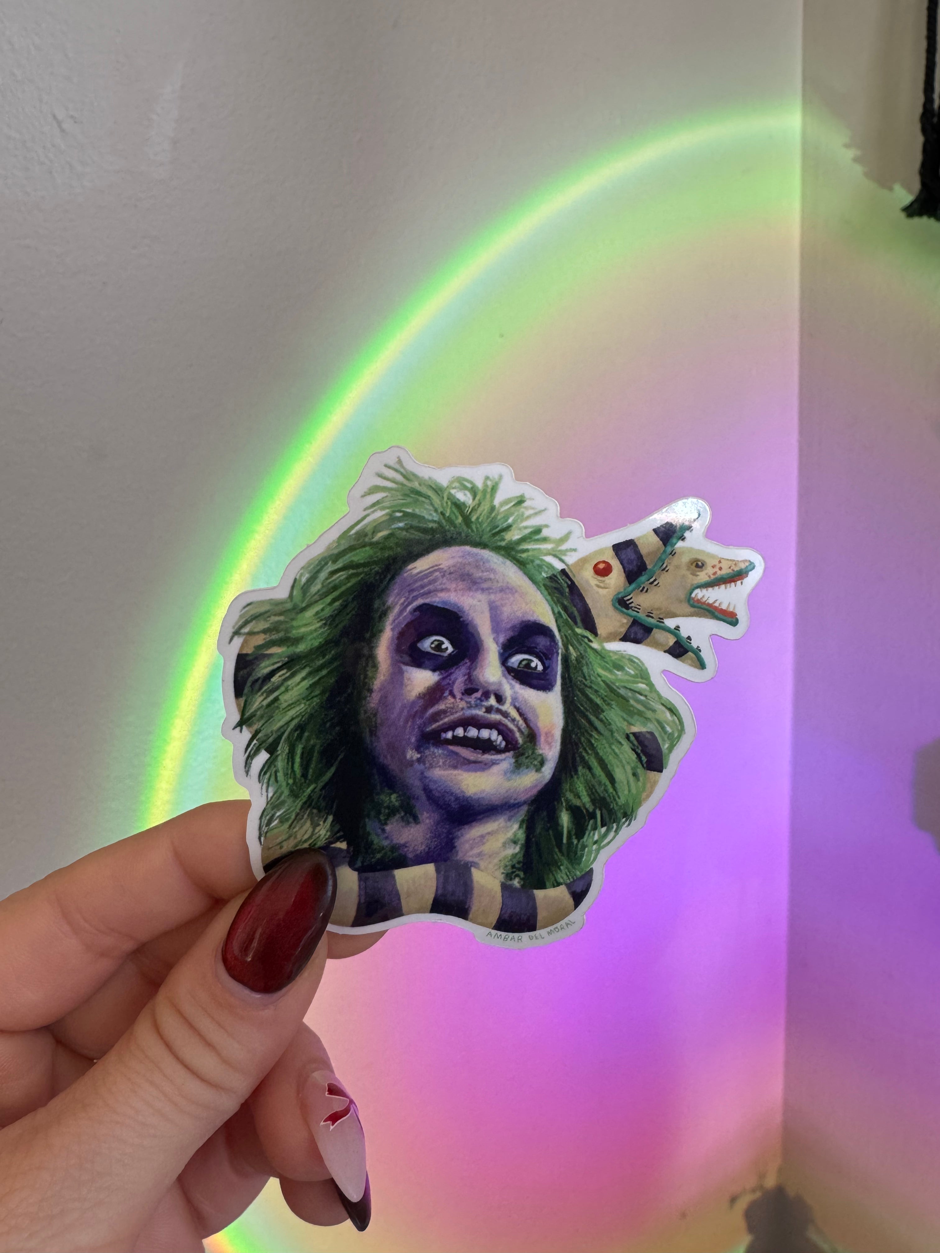 Beetlejuice Sticker - Waterproof Vinyl Decal for Laptops, Cars & DIY Crafts - Perfect for Halloween Decorations & Movie Fans